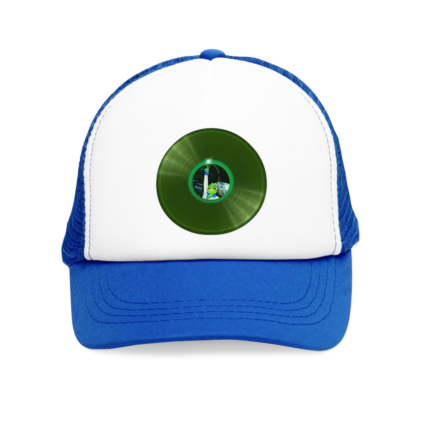 Lumpy Trucker Hat - "Rutherford's Staying Alive" - variant 1 - green donut