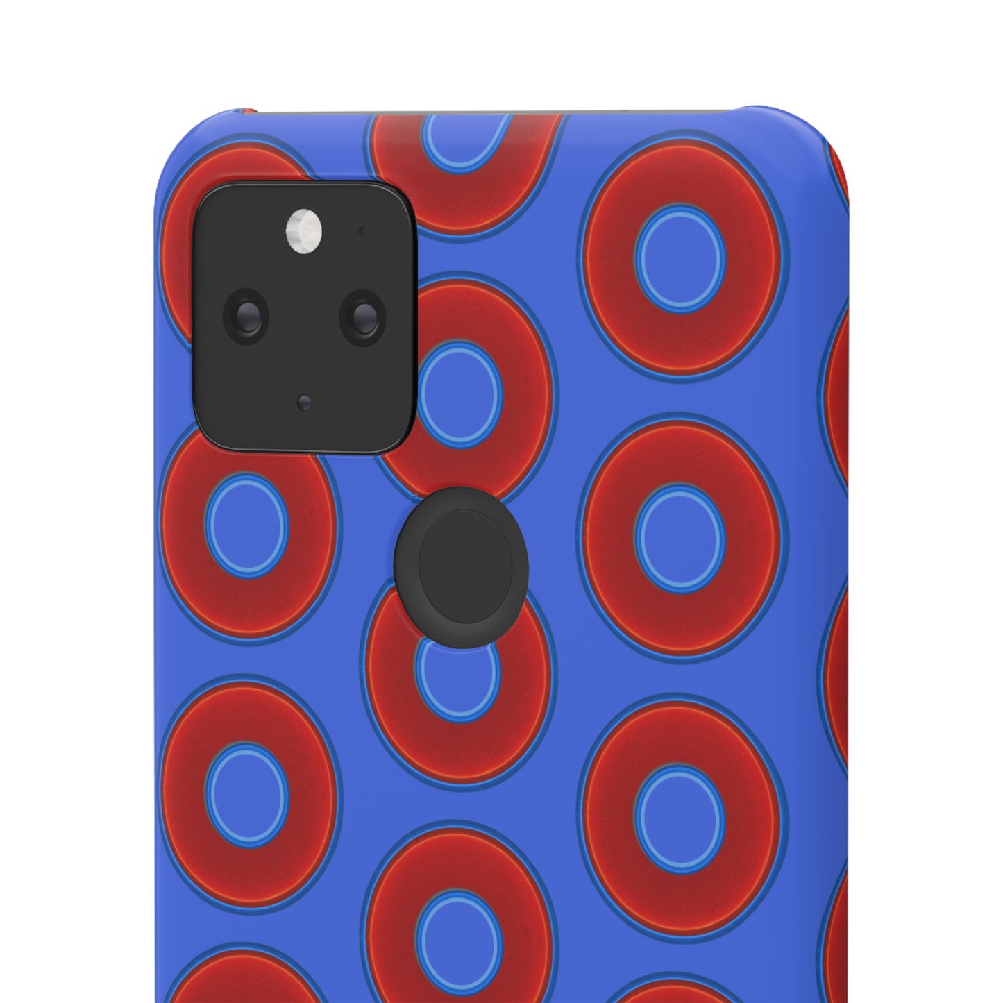 Lumpy Donut Snap Case - red vivid donut print w/royal blue background