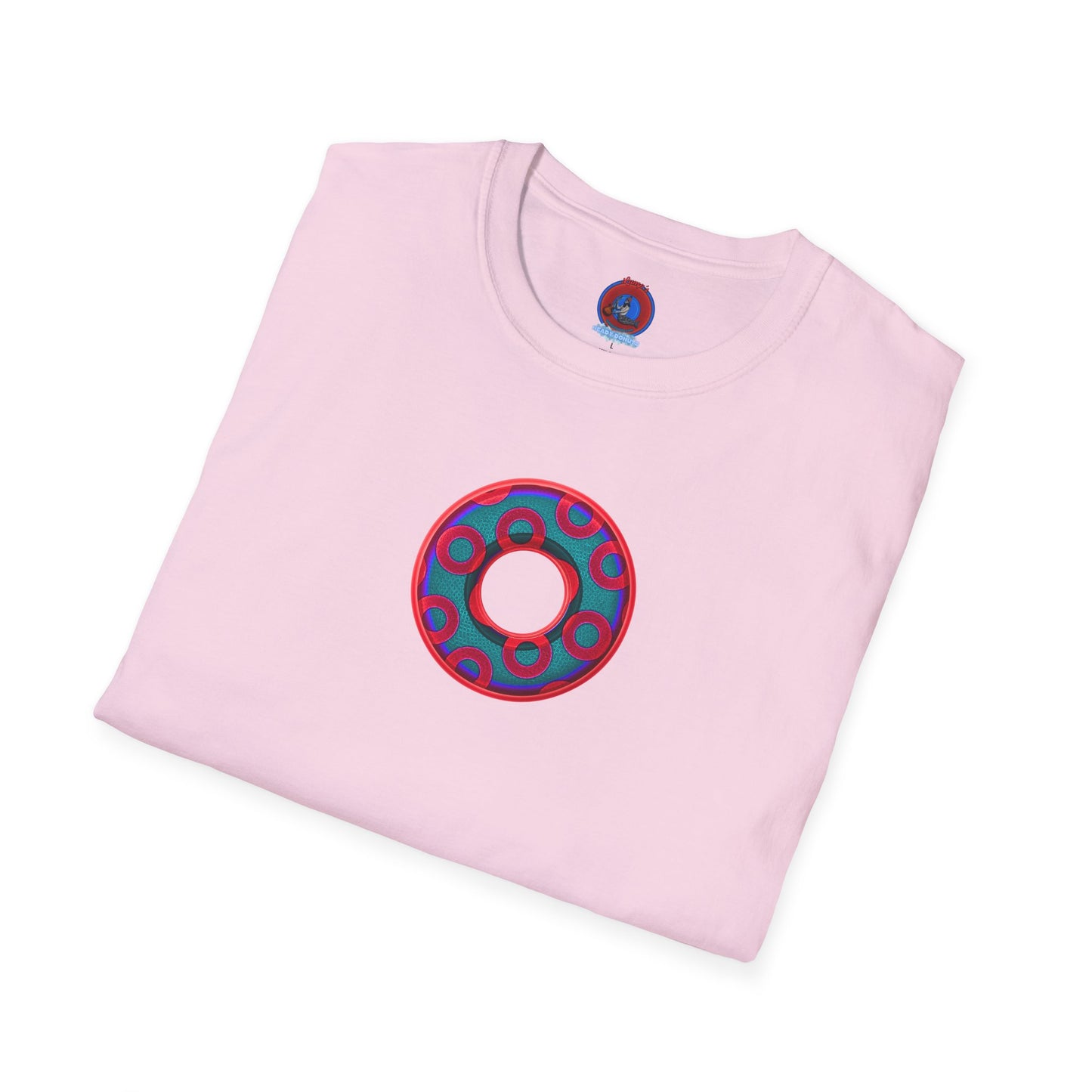 Plain Donuts/Unisex Soft-Style - "Plain Rustic Paradoxical Donuts" - red/steel blue donuts