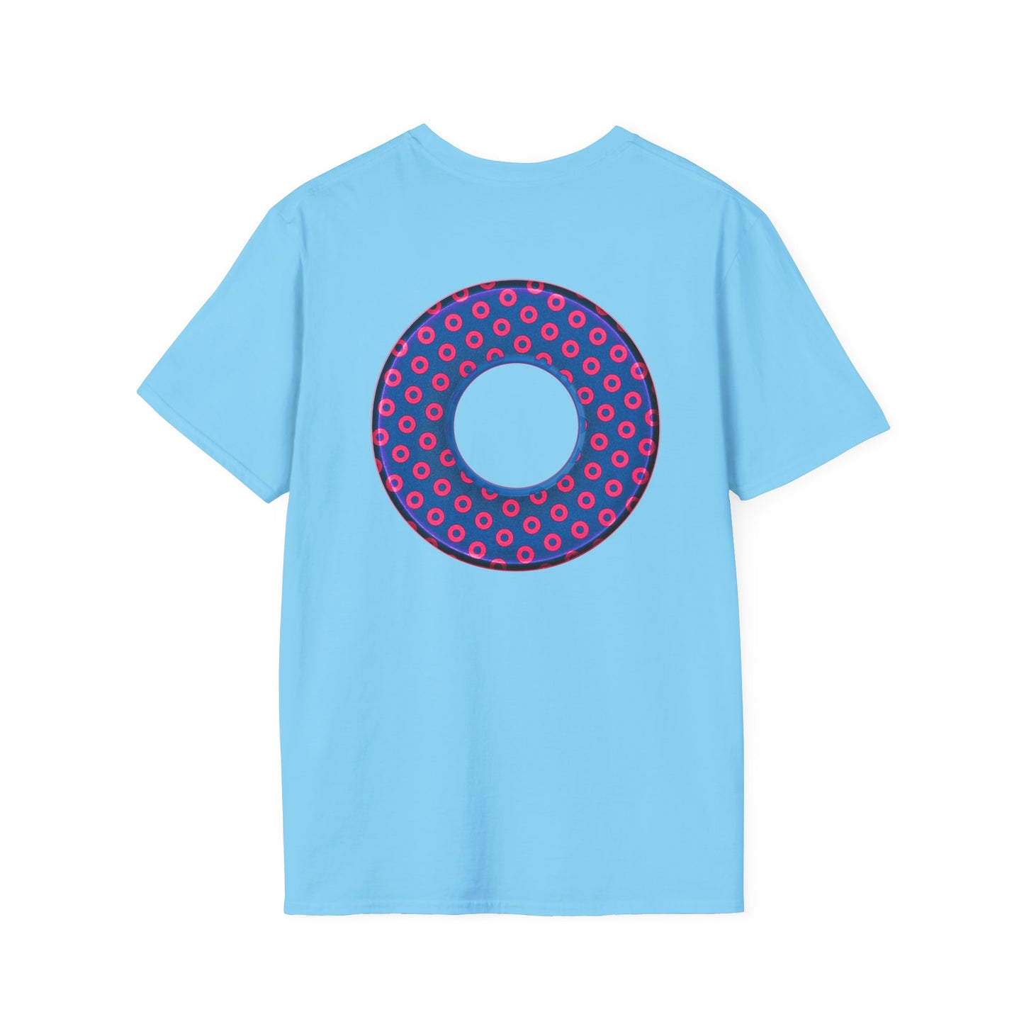 Plain Donuts/Unisex Soft-Style - "Plain Electric Paradoxical Donuts" - hot pink/navy blue donuts