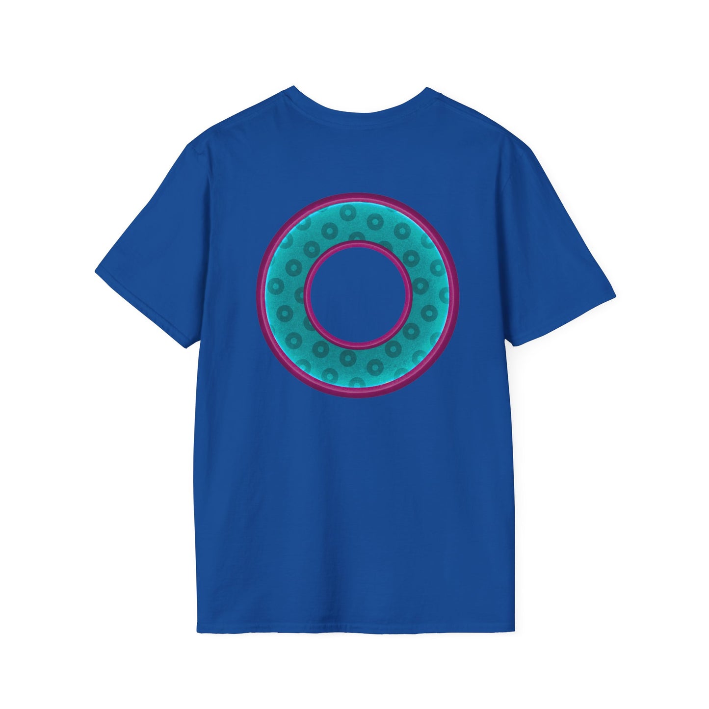 Plain Donuts/Unisex Soft-Style - "Plain Wide Mouthed Paradoxical Donuts" - teal/purple donuts