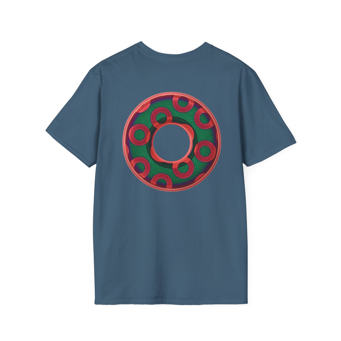 Plain Donuts/Unisex Soft-Style - "Plain Rustic Paradoxical Donuts" - green/red donuts