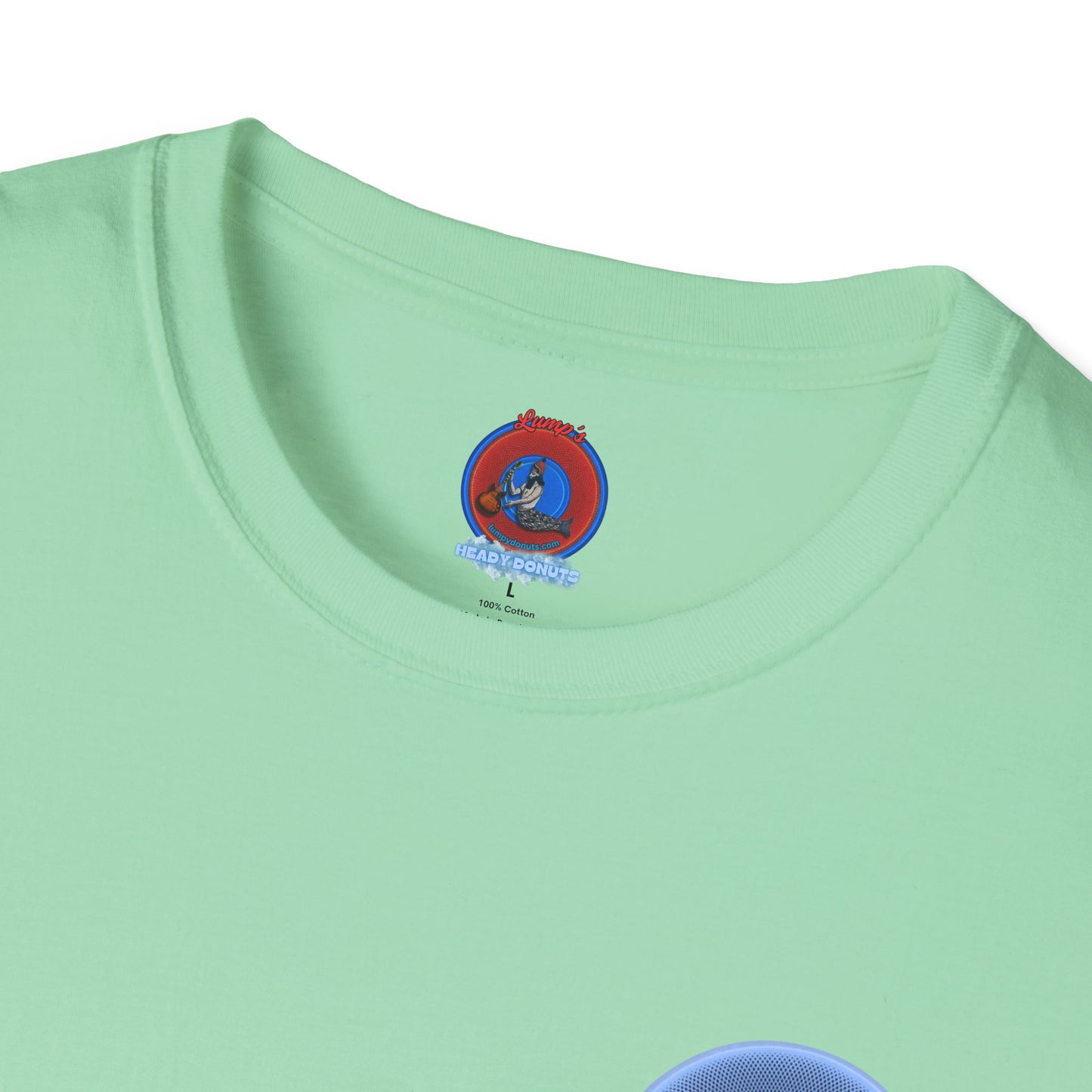 Classic Donut Tee - Unisex Soft-Style - "Swimming By" - variant 2 - blue phatty donut - series 1.0