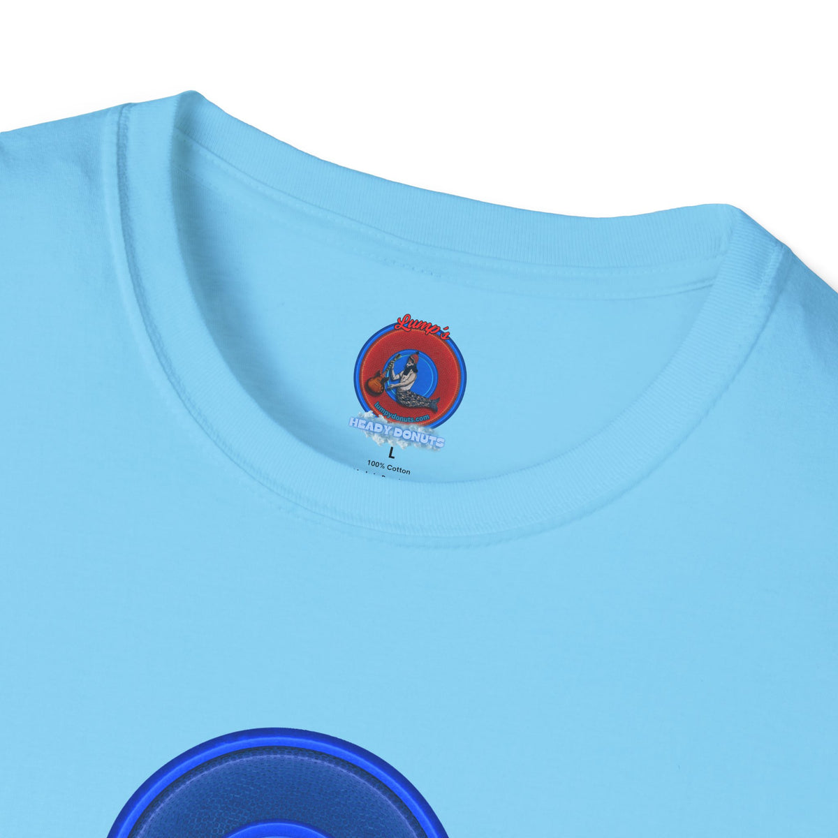 Classic Donut Tee - Unisex Soft-Style - "Cats: The Donut" - rustic blue/blue donut - variant 2