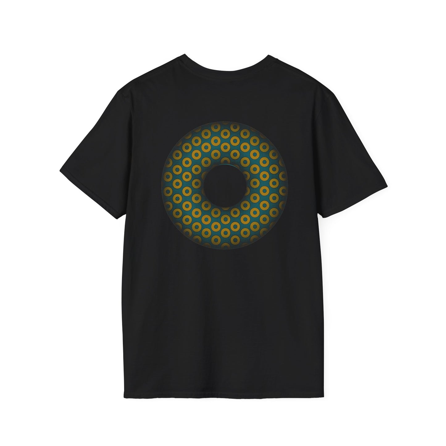 Plain Donuts/Unisex Soft-Style - "Plain Paradoxical Grided Donuts" - midnight gold/midnight teal donuts