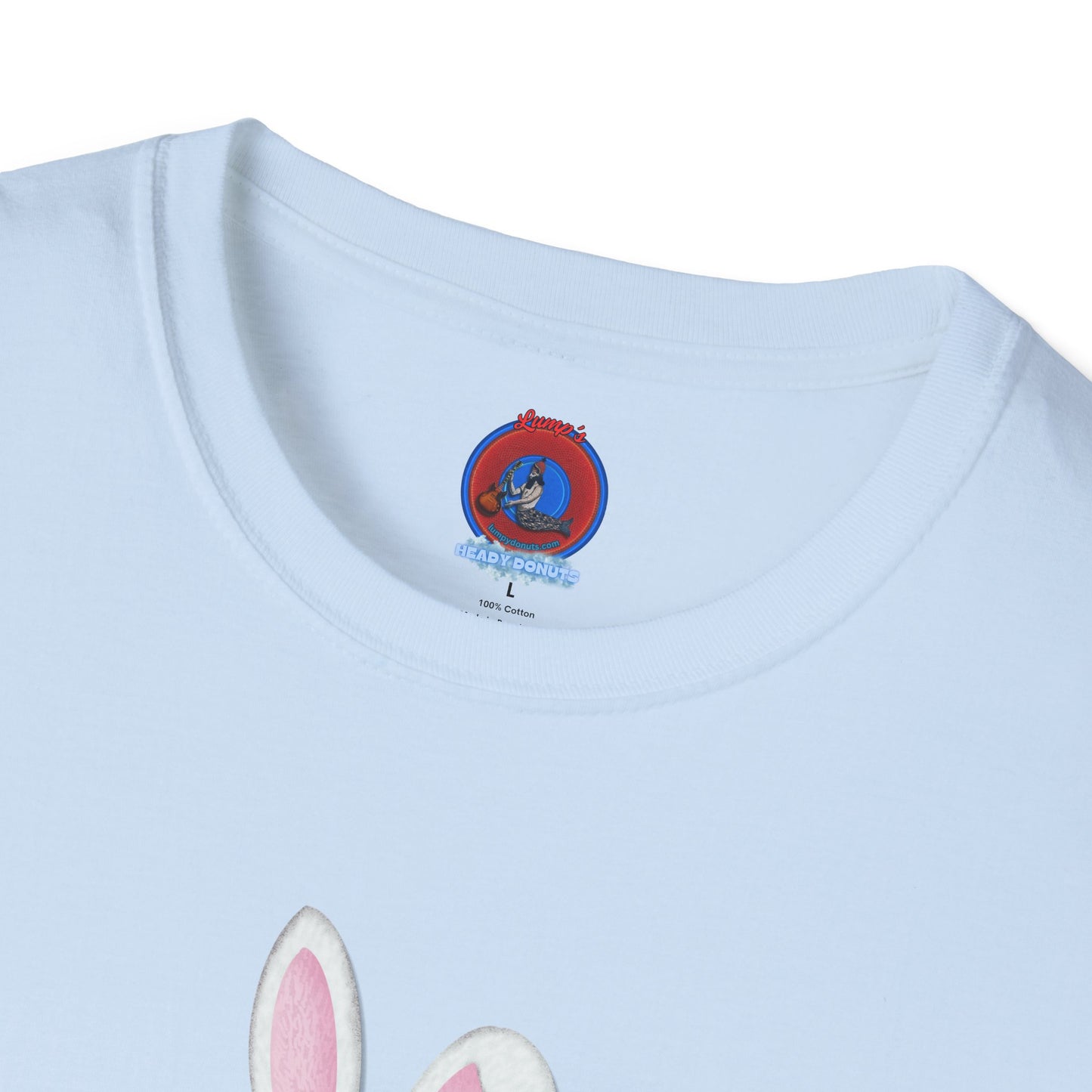 Classic Donut Tee - Unisex Soft-Style - "Easter Donuts" - magenta/pink rustic donut - holiday edition
