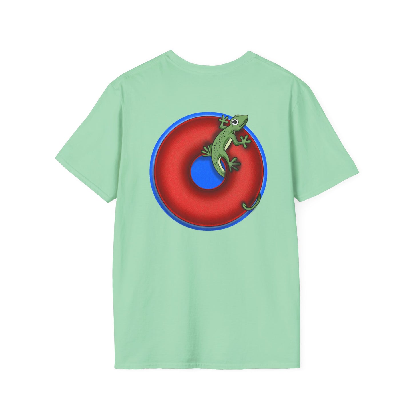 Classic Donut Tee - Unisex Soft-Style - "Practically Extinct Tee Shirt" - plump vivid red donut- variant 2