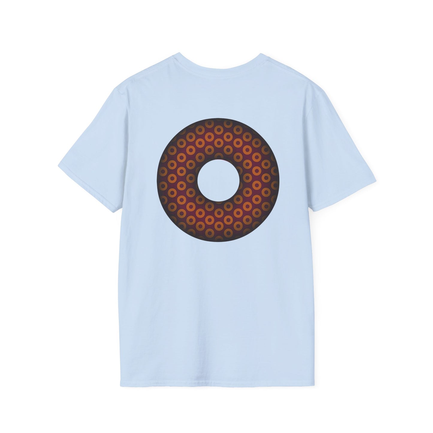 Plain Donuts/Unisex Soft-Style - "Plain Paradoxical Grided Donuts" - orange/burgundy donuts
