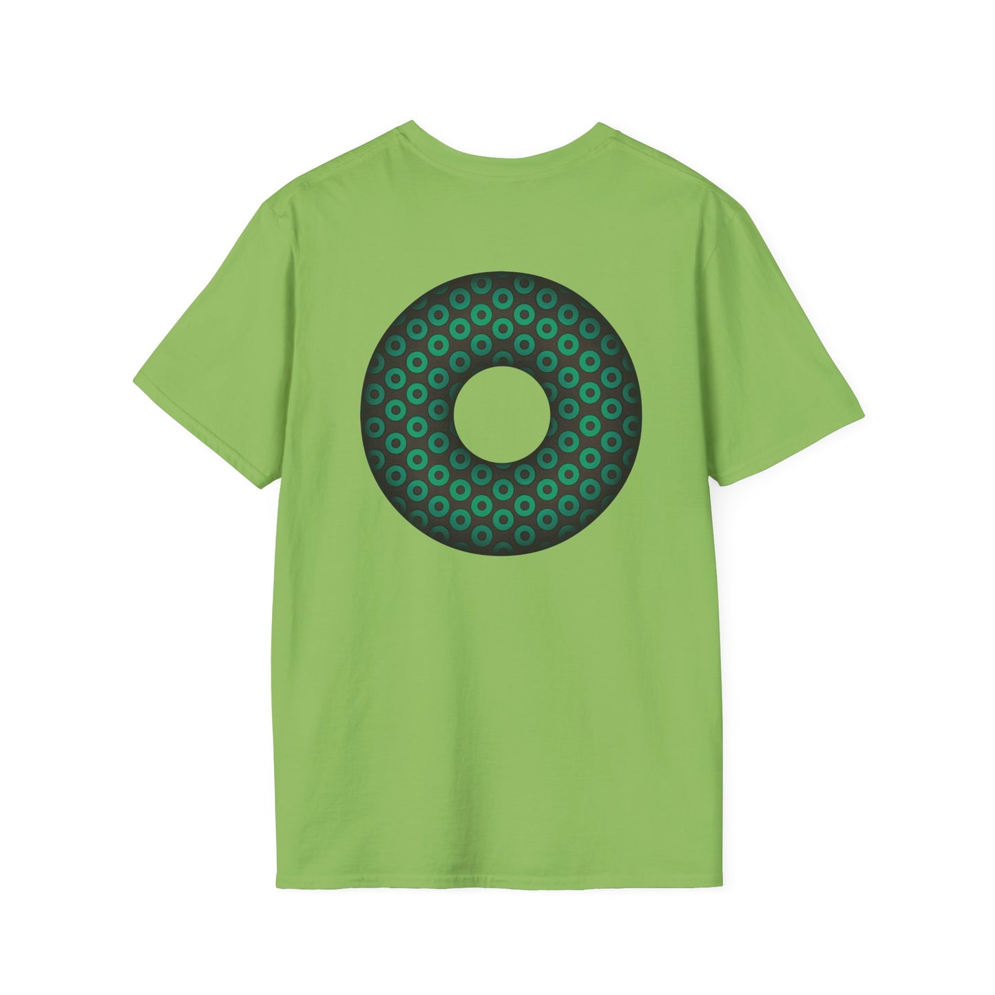 Plain Donuts/Unisex Soft-Style - "Plain Paradoxical Grided Donuts" - green/dark gray donuts