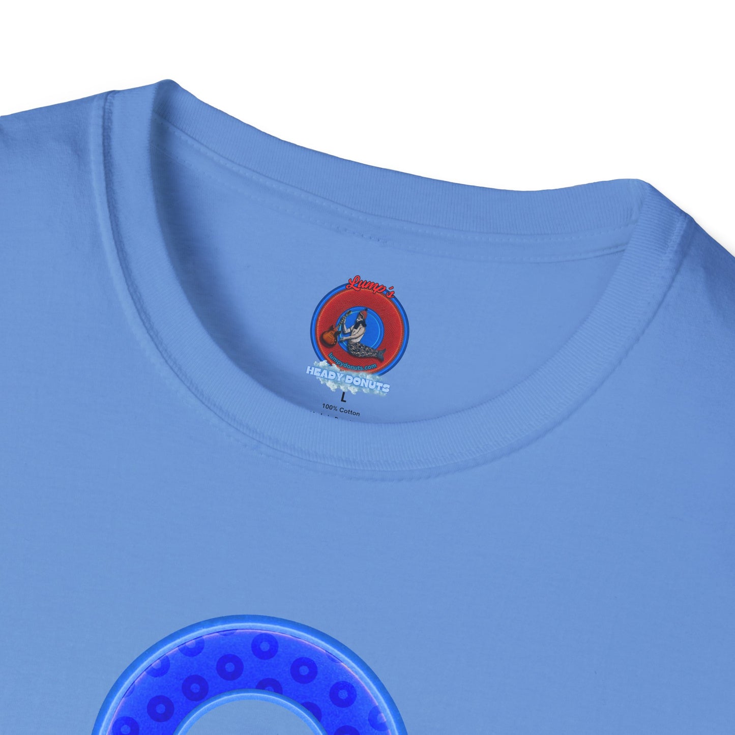 Plain Donuts/Unisex Soft-Style - "Plain Wide Mouthed Paradoxical Donuts" - bright blue/light blue blue donuts