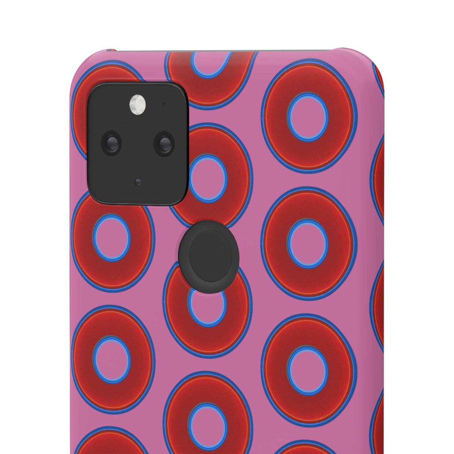 Lumpy Donut Snap Case - red vivid donut print w/light pink background
