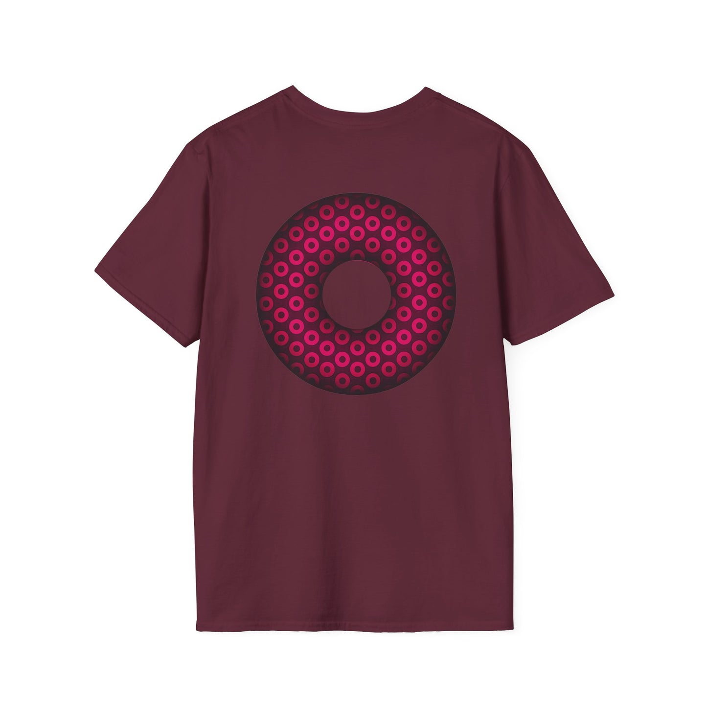 Plain Donuts/Unisex Soft-Style - "Plain Paradoxical Grided Donuts" - pink/burgundy donuts