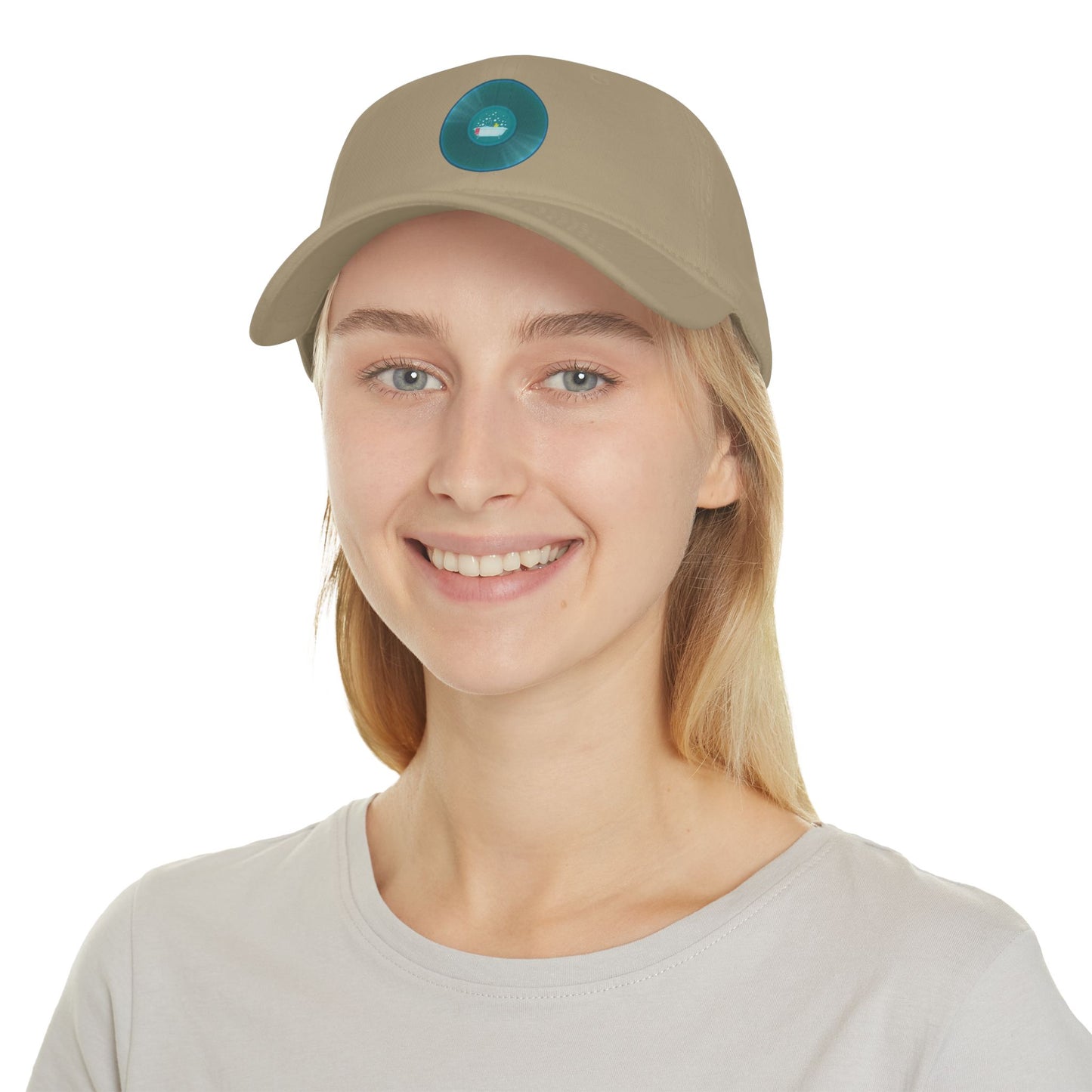 Lumpy Donut Baseball Cap - "After Bathtub Fun Cap" - vivid record donut w/