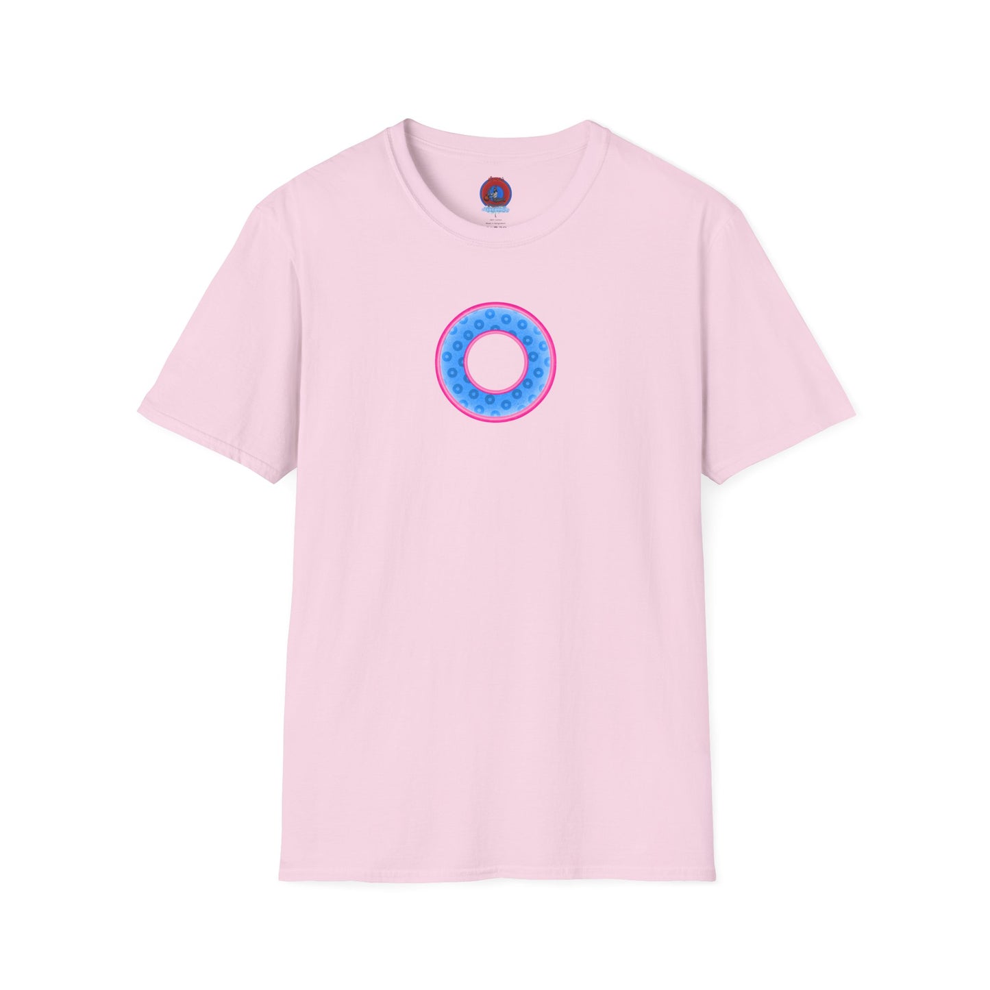 Plain Donuts/Unisex Soft-Style - "Plain Wide Mouthed Paradoxical Donuts" - light blue/pink donuts