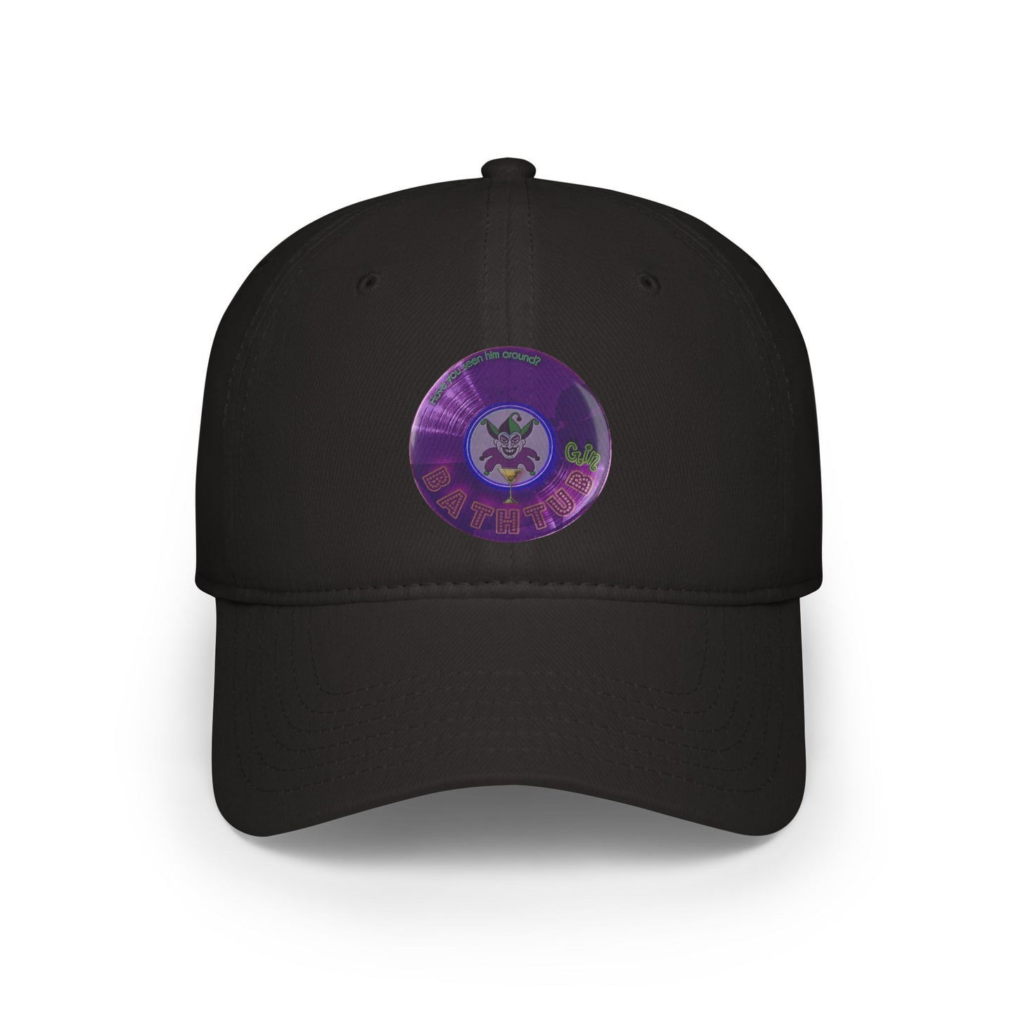 Lumpy Donut Baseball Cap - "The Joker's Personal Cap - Troubadour Edition" - variant 3 - vivid purple record donut w/