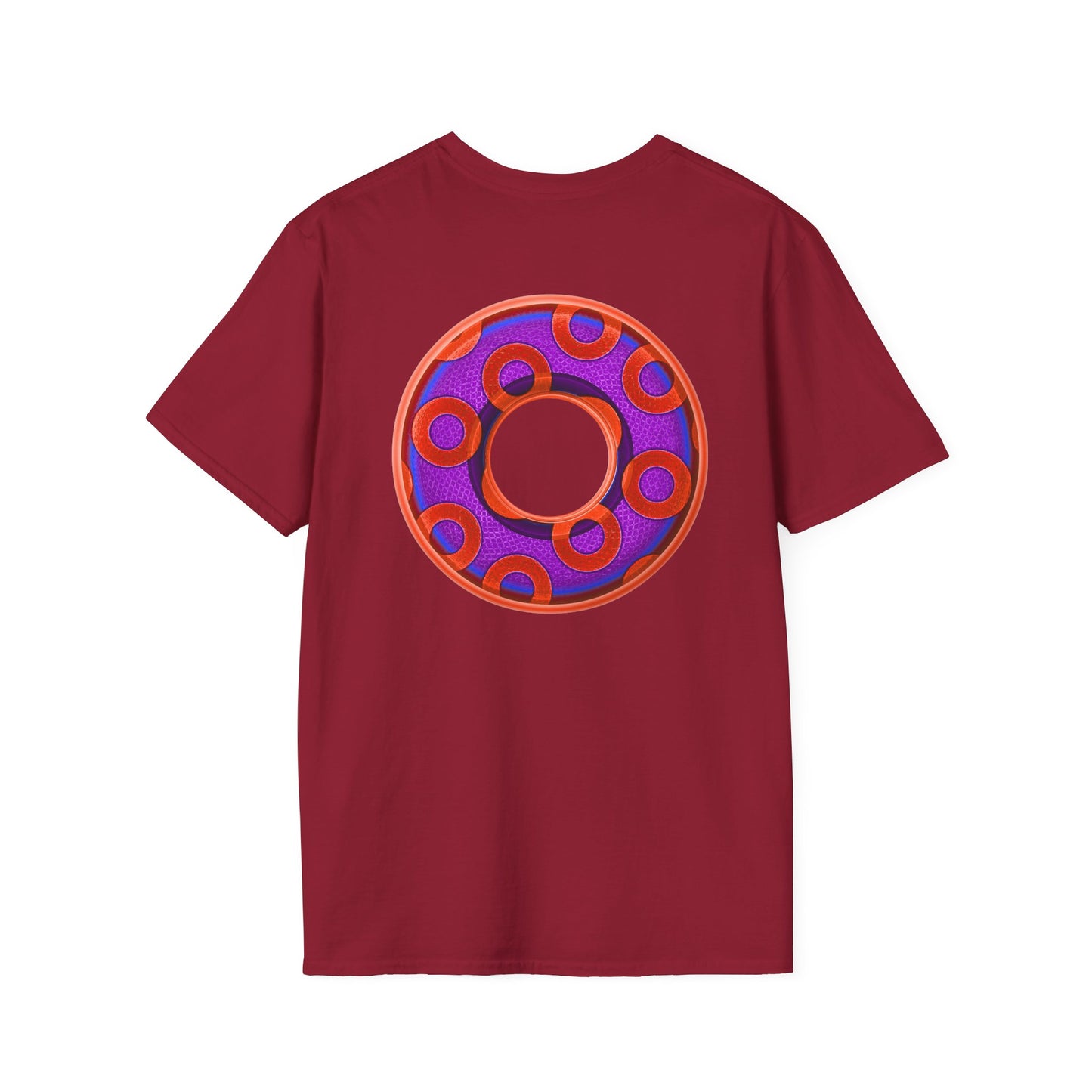 Plain Donuts/Unisex Soft-Style - "Plain Rustic Paradoxical Donuts" - purple/red donuts