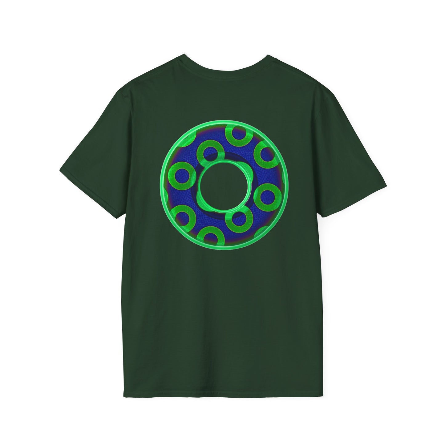 Plain Donuts/Unisex Soft-Style - "Plain Rustic Paradoxical Donuts" - light green/dark blue donuts