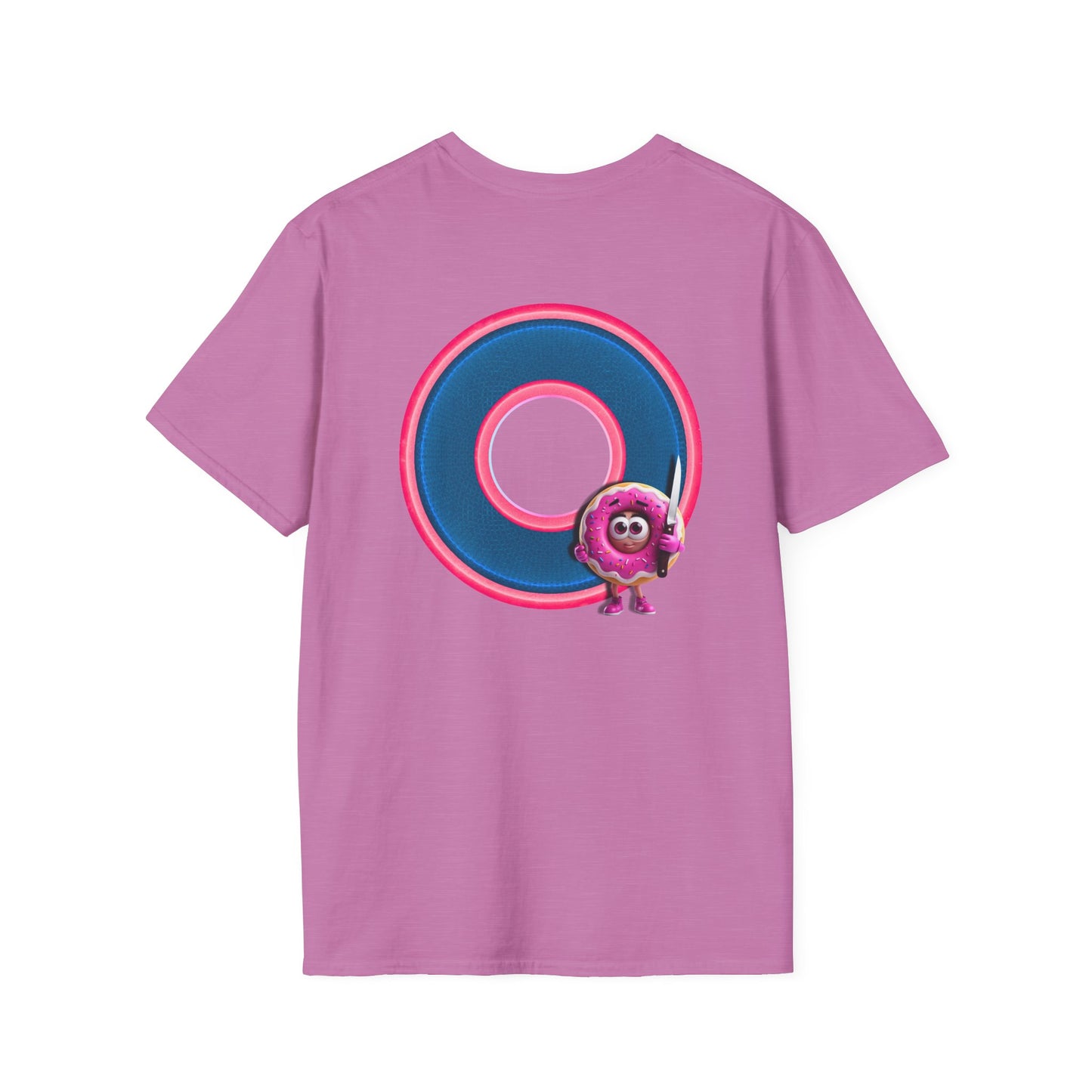 Classic Donut Tee - Unisex Soft-Style - "My Friend the Donut " - series 1.0  - variant 2 - blue/pink donut