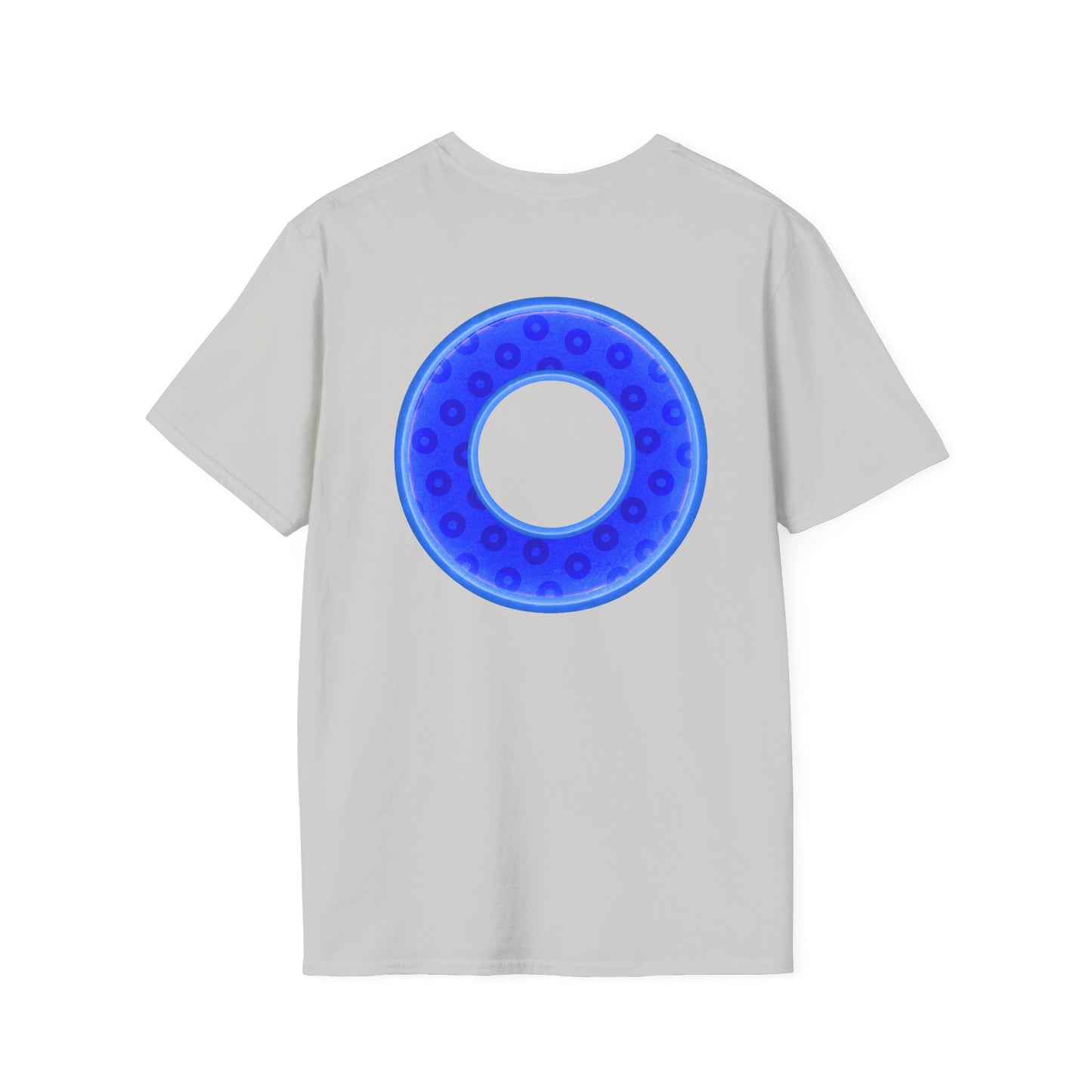 Plain Donuts/Unisex Soft-Style - "Plain Wide Mouthed Paradoxical Donuts" - bright blue/light blue blue donuts
