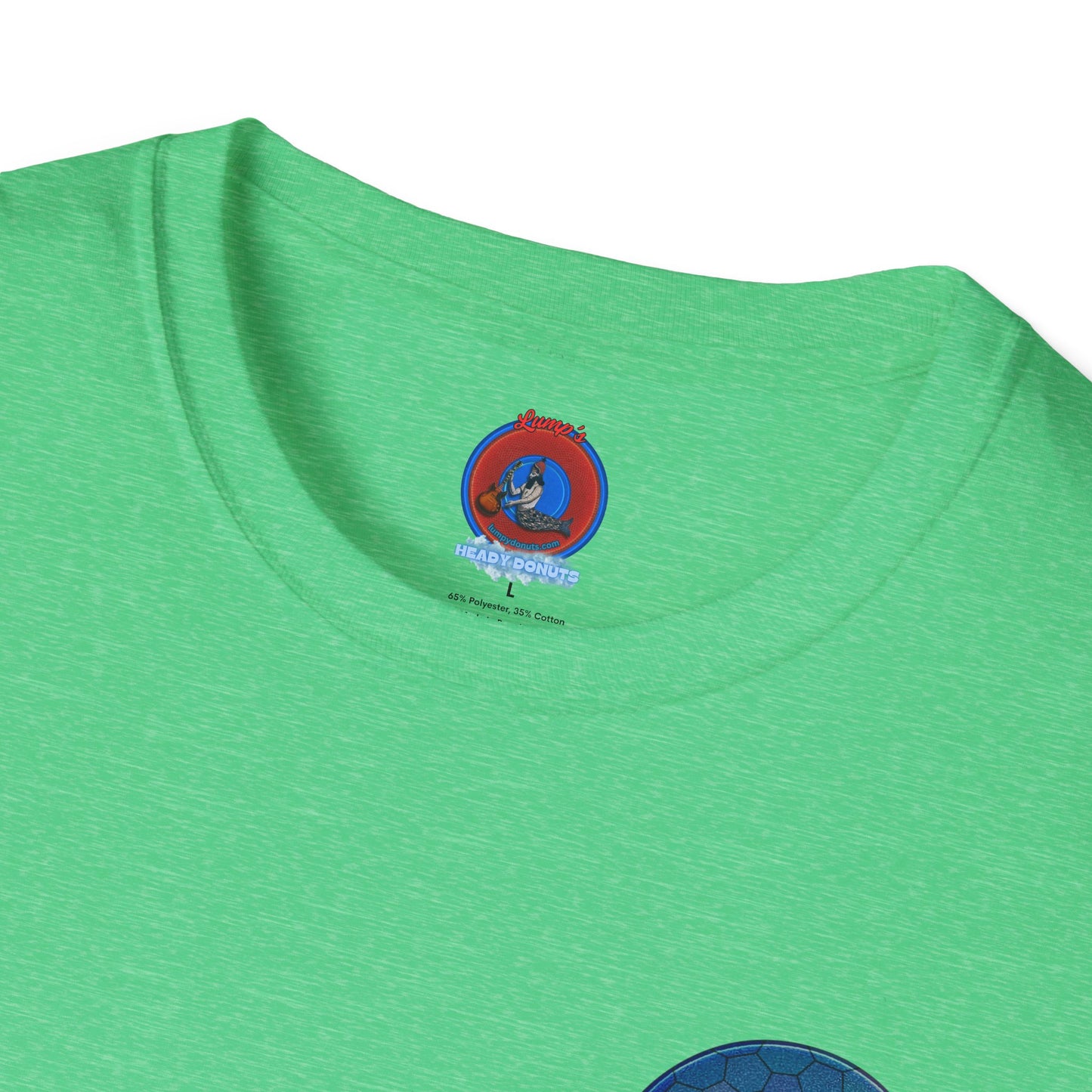 Classic Donut Tee - Unisex Soft-Style - "Dr. Albert Hofmann's Favorite Donut" - series 1.0  - variant 2 - blue hexadonut