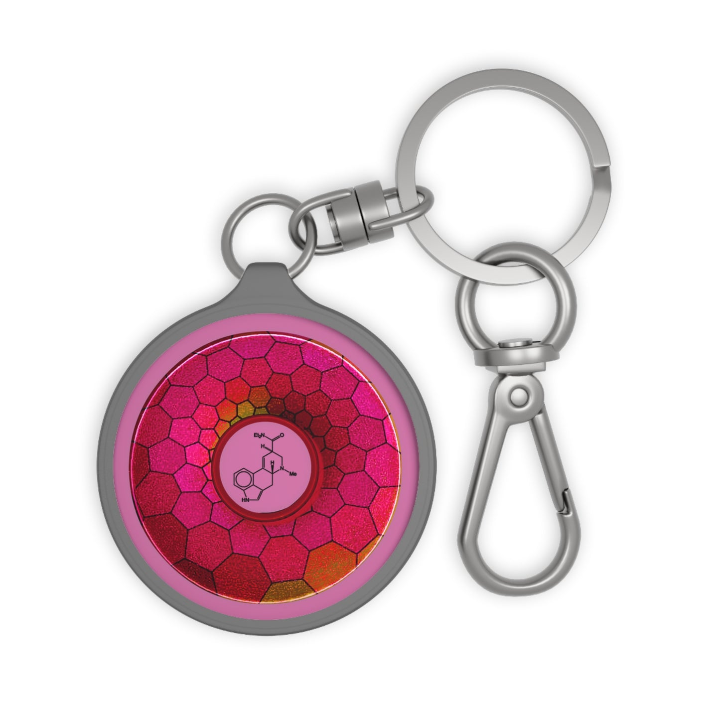 Lumpy Donut Keychain - "Dr. Albert Hoffman's Donut " - series 1.0 - variant 1 - magenta hexadonut