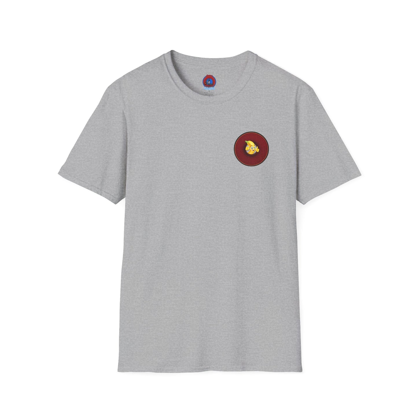 Classic Donut Tee - Unisex Soft-Style - "Dis sheet, it's bananas!" - series 1.0 - variant 4- dark red donut