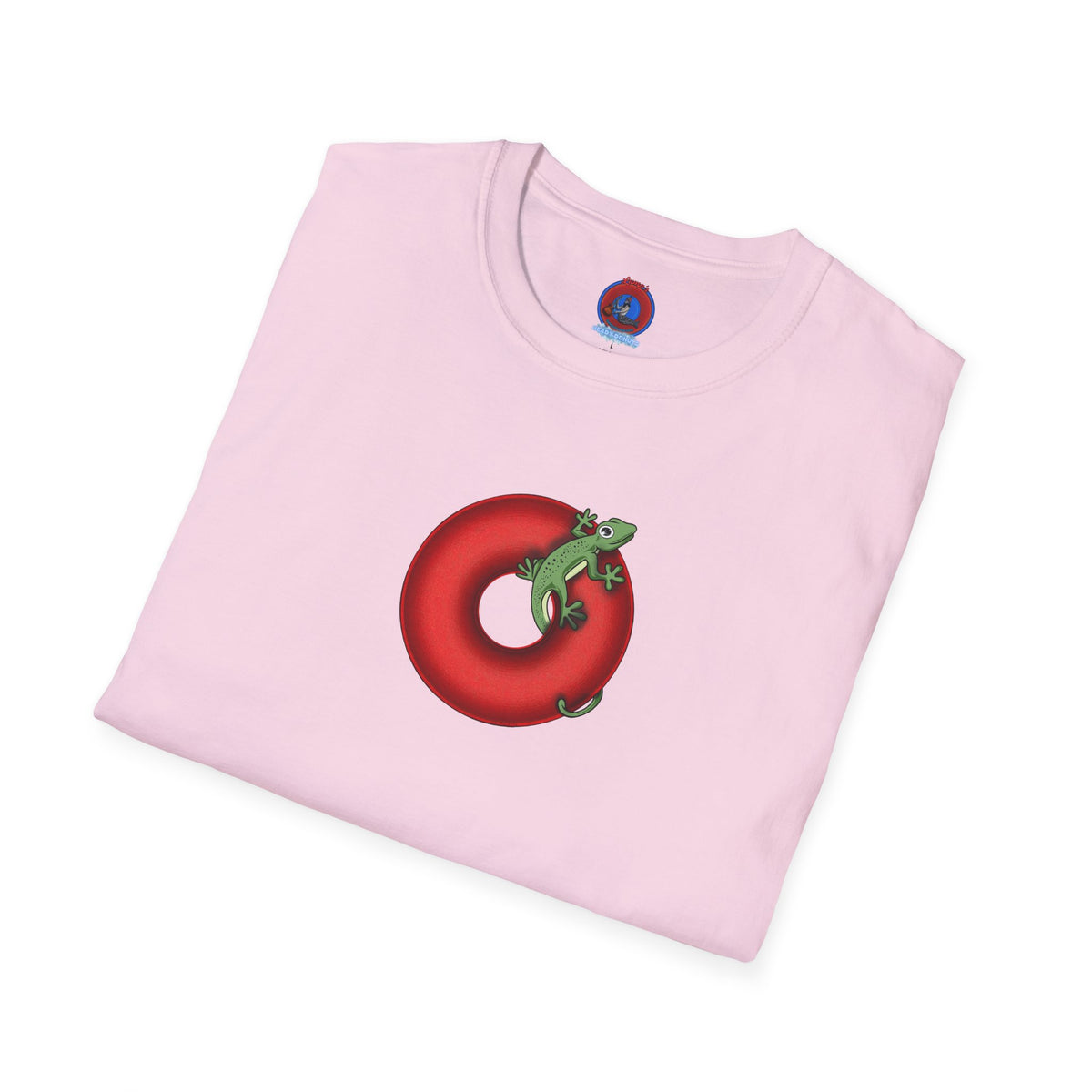 Classic Donut Tee - Unisex Soft-Style - "Practically Extinct Tee Shirt" - plump vivid red donut - variant 1