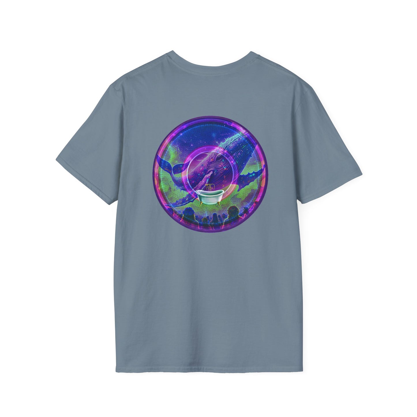Classic Donut Tee - Unisex Soft-Style - "A Purple Humpback Whale of a Good Time" - variant 2 - purple picture donut