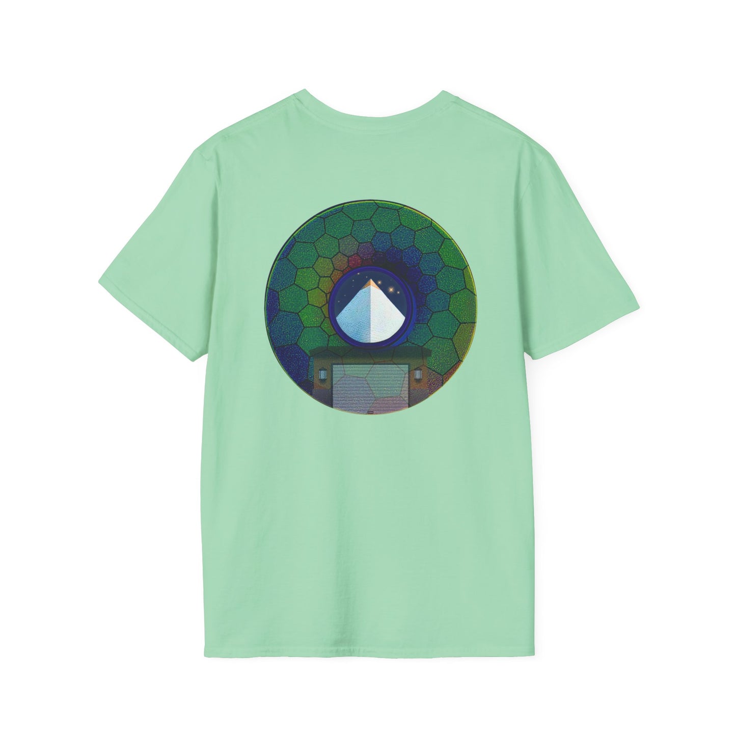 Classic Donut Tee - Unisex Soft-Style - "Limestone Donuts so Large" - variant 8 - green hexadonut w/garage