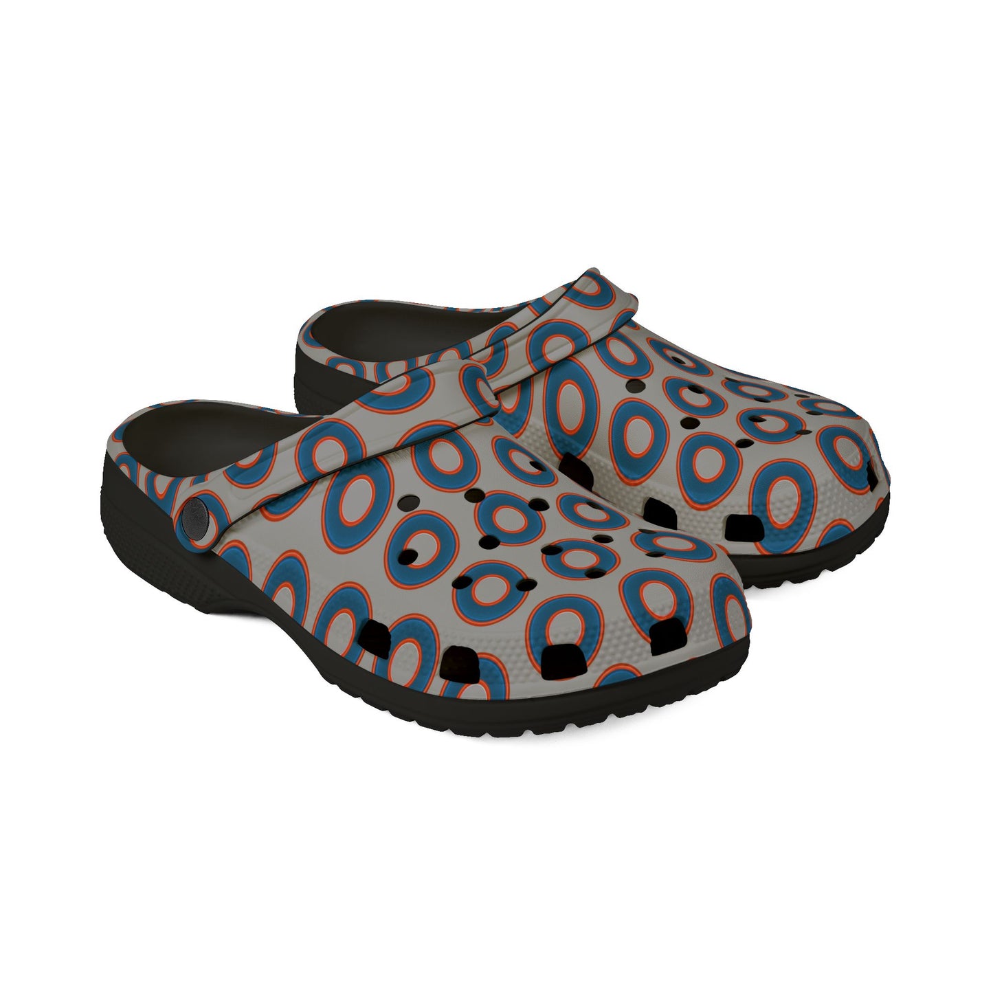 Spatchcocks - donut slip-on shoes - blue rustic donuts w/light gray background [unisex]