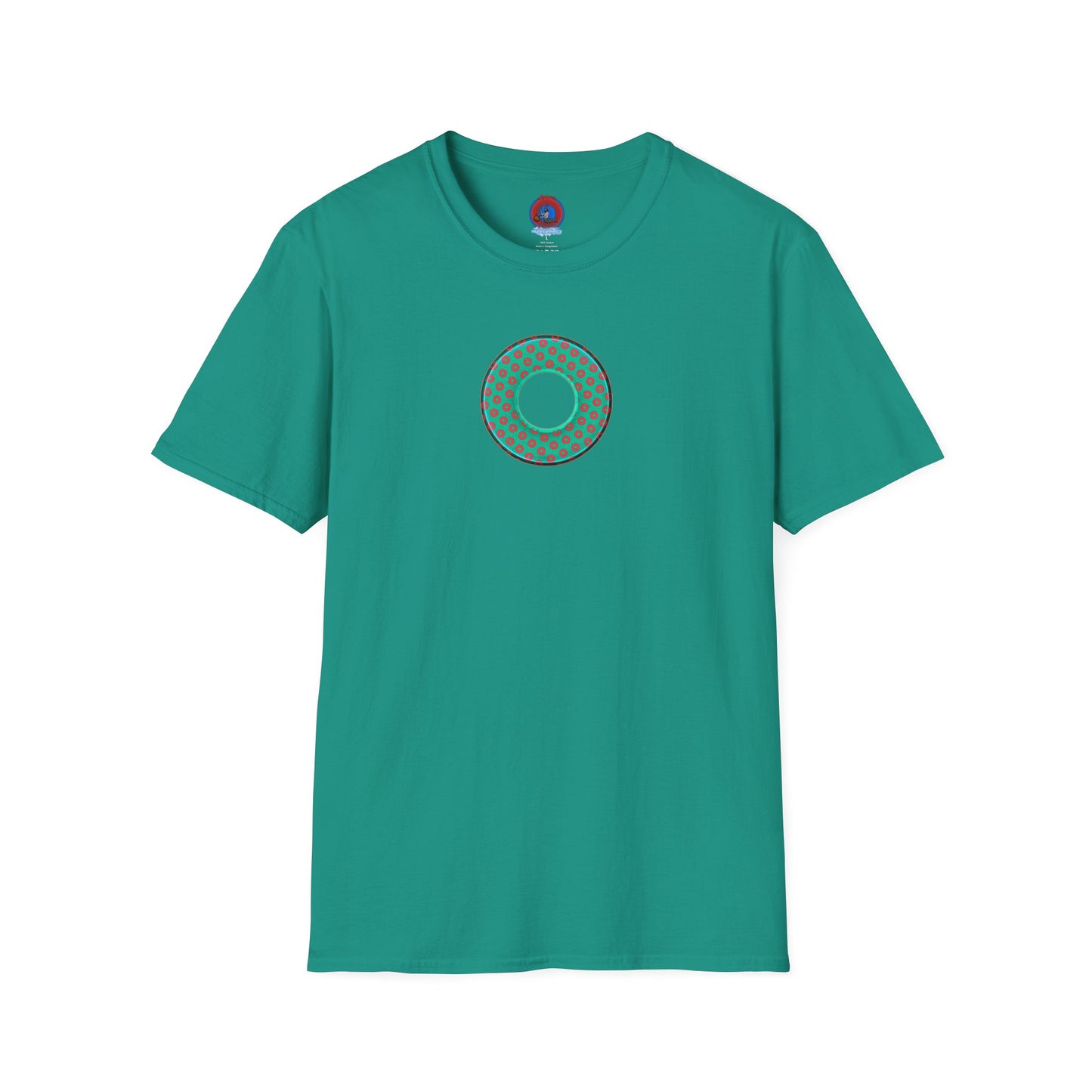 Plain Donuts/Unisex Soft-Style - "Plain Electric Paradoxical Donuts" - light green/red donuts