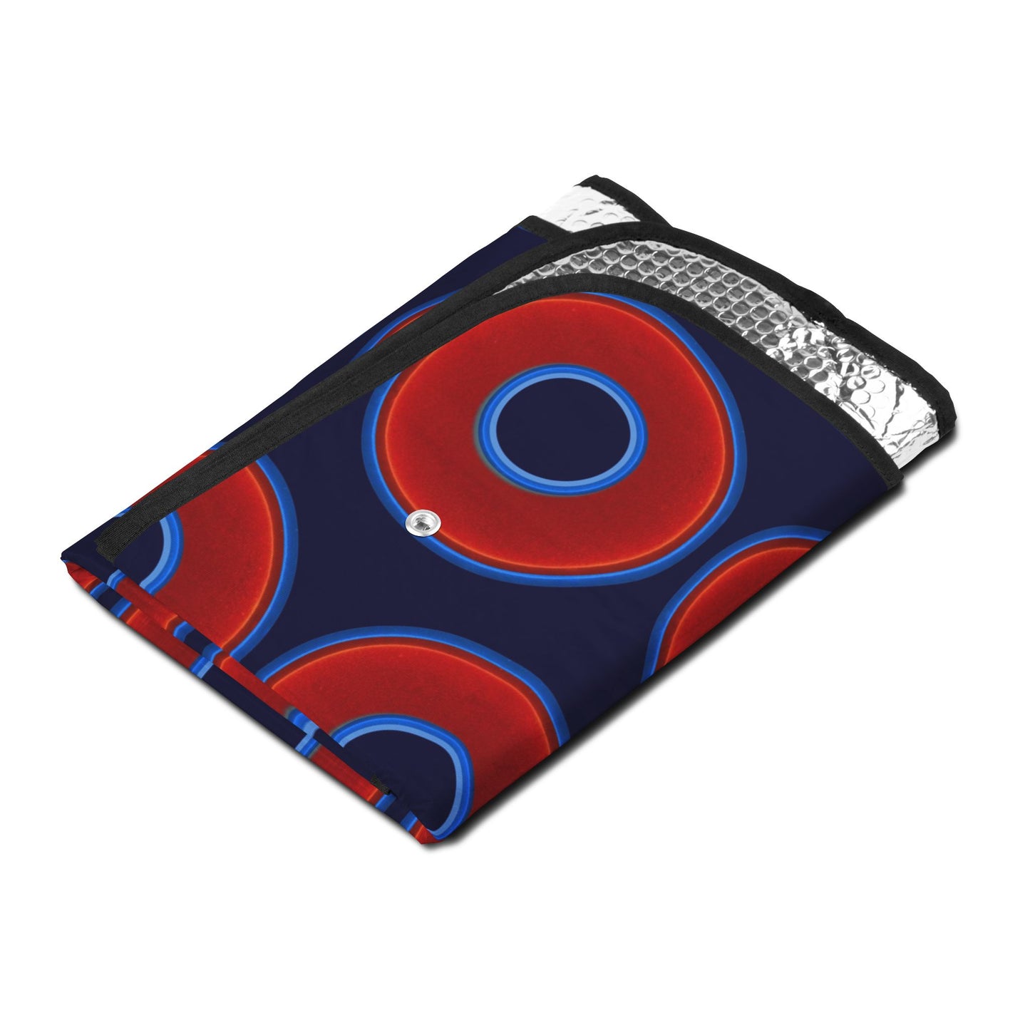 Automotive Donut Sun Shade - red vivid donuts w/midnight blue background