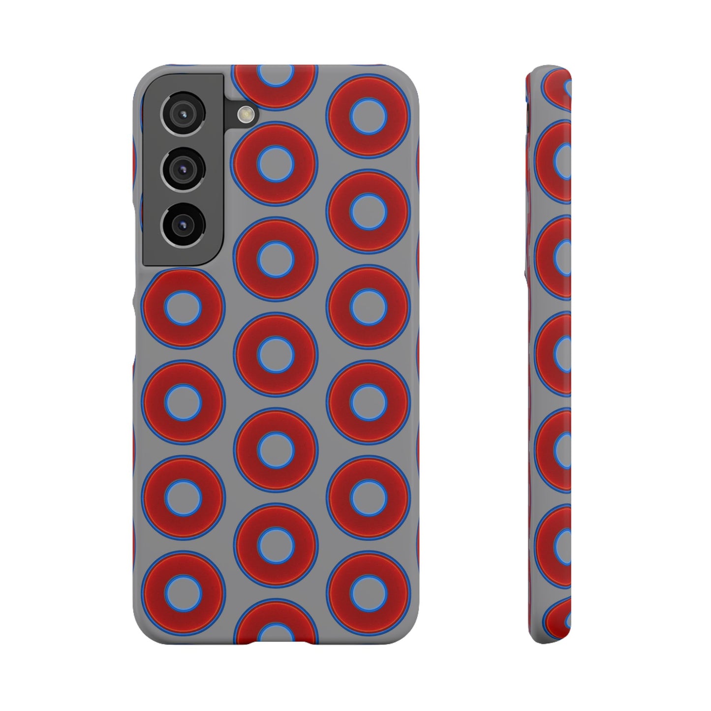 Donut Snap Case - red vivid donut print w/gray background
