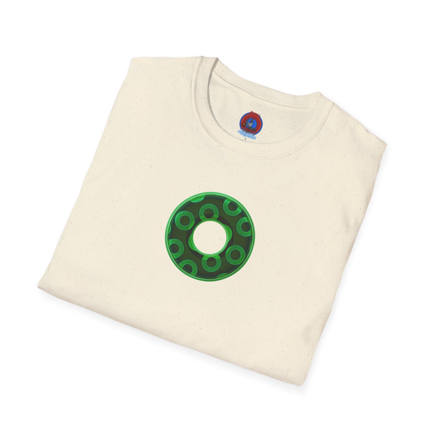 Plain Donuts/Unisex Soft-Style - "Plain Rustic Paradoxical Donuts" - light green/dark green donuts