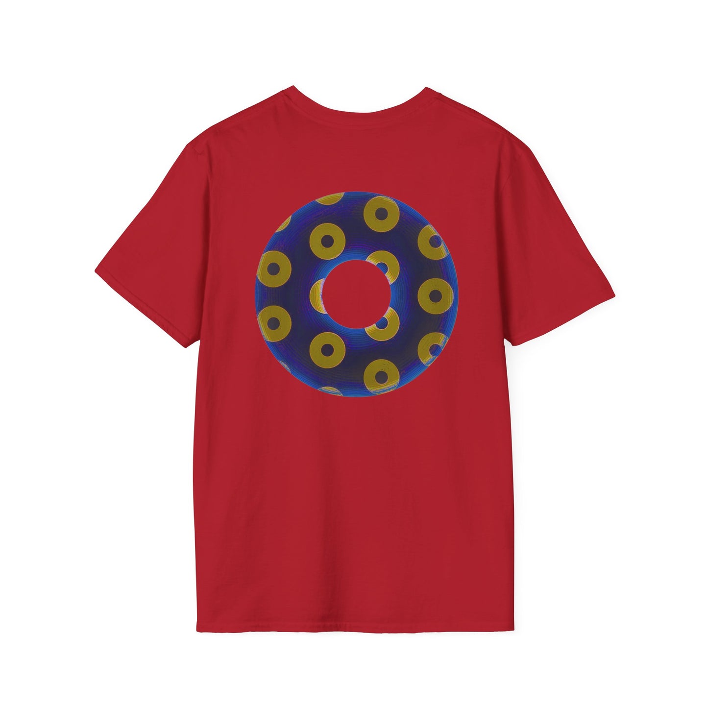 Plain Donuts/Unisex Soft-Style - "Plain Blimpy Paradoxical Donuts" - dark royal blue/yellow donuts