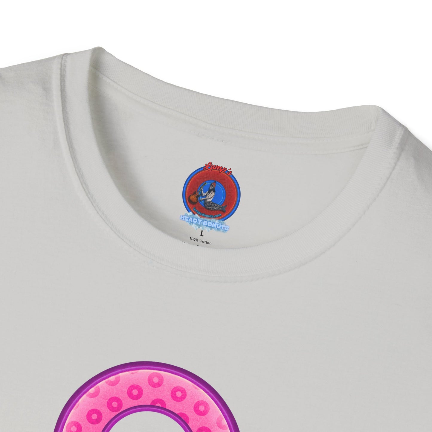 Plain Donuts/Unisex Soft-Style - "Plain Wide Mouthed Paradoxical Donuts" - pink/light purple donuts