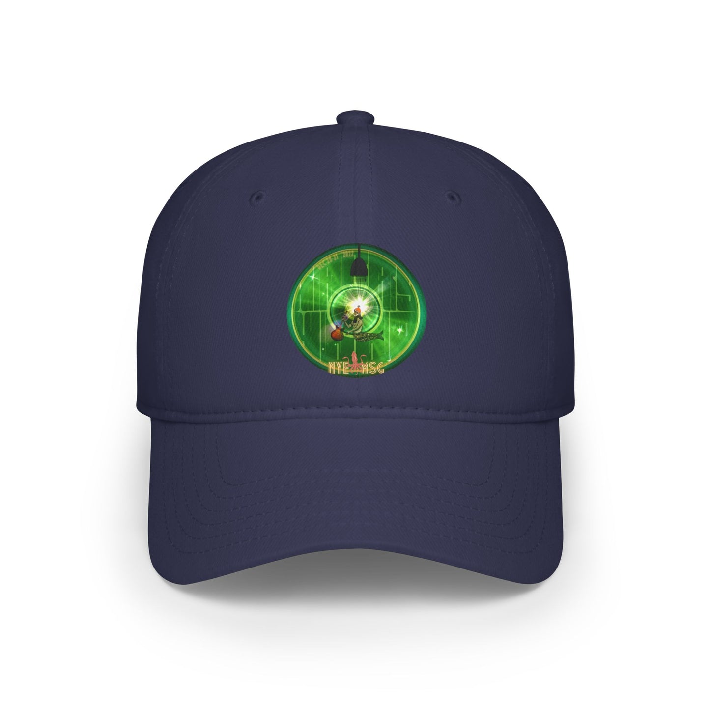 Lumpy Donut Baseball Cap - "There was a party Dec 28-31, 2022 - now tell me where were you" - vivid green word donut w/