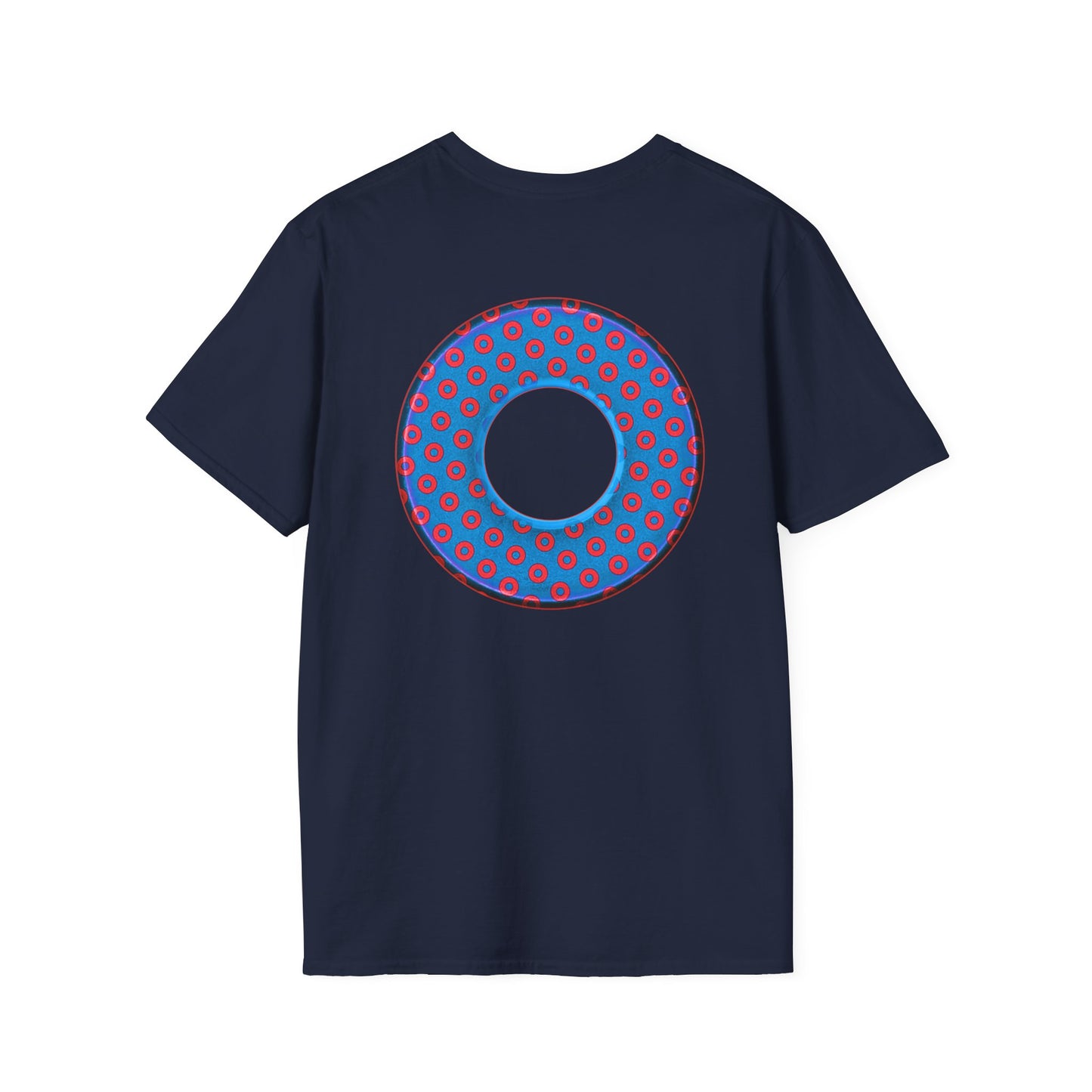 Plain Donuts/Unisex Soft-Style - "Plain Electric Paradoxical Donuts" - royal blue/red donuts