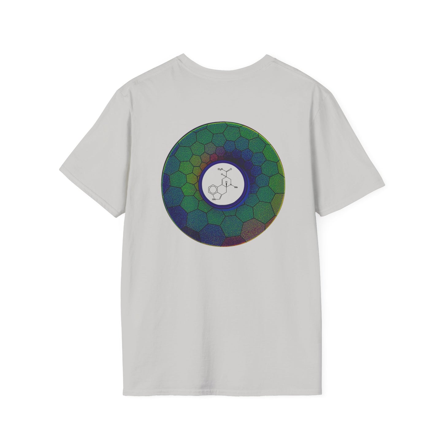 Classic Donut Tee - Unisex Soft-Style - "Dr. Albert Hofmann's Favorite Donut" - series 1.0  - variant 1 - green hexadonut