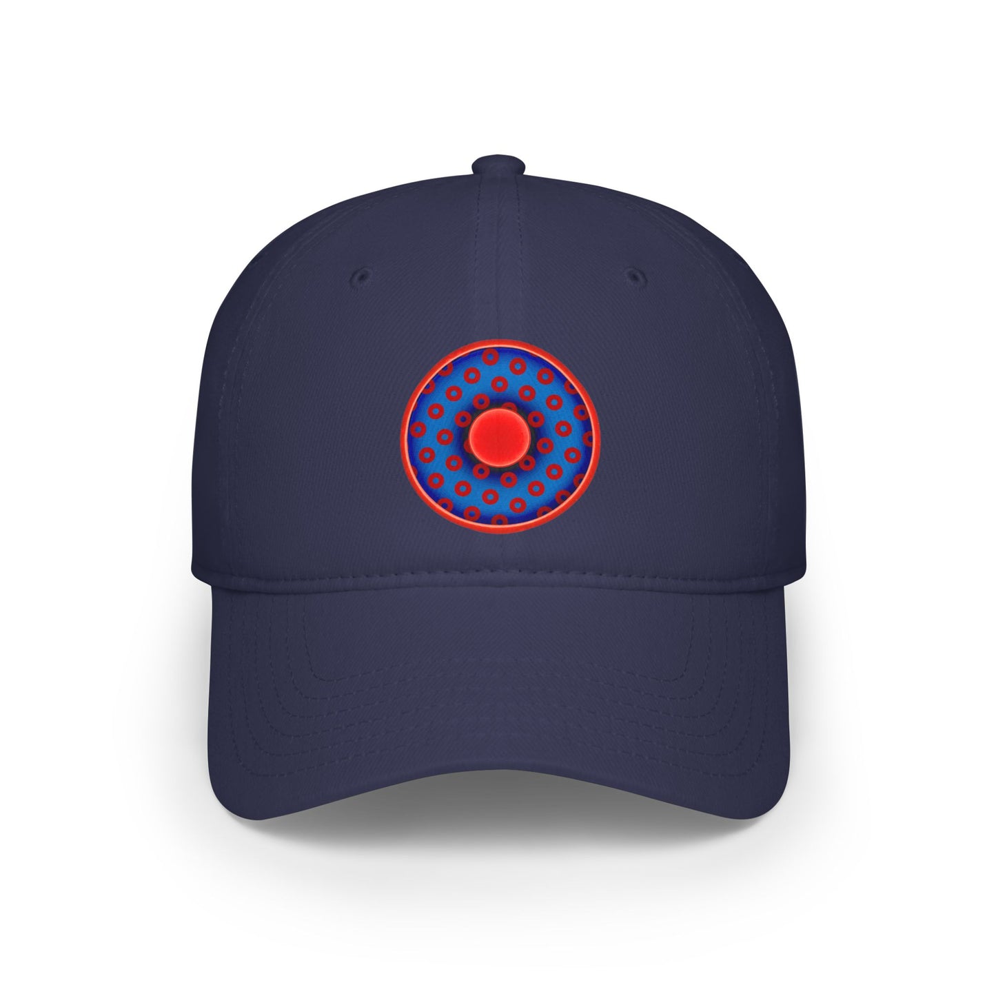 Lumpy Donut Baseball Cap - "Plain [Mary] Jane" - traditional blue/red paradoxical donut w/