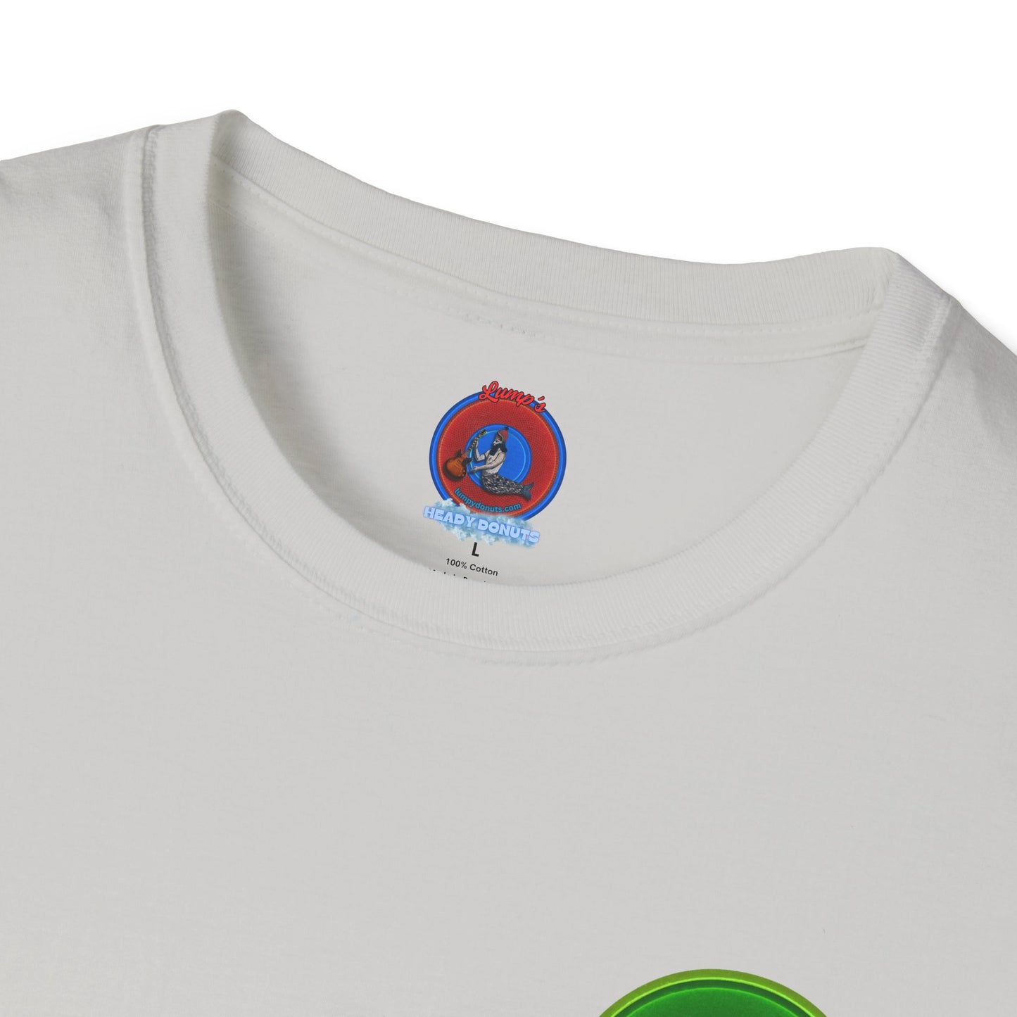 Classic Donut Tee - Unisex Soft-Style - "My Friend the Donut " - series 1.0  - variant 4 - green donut