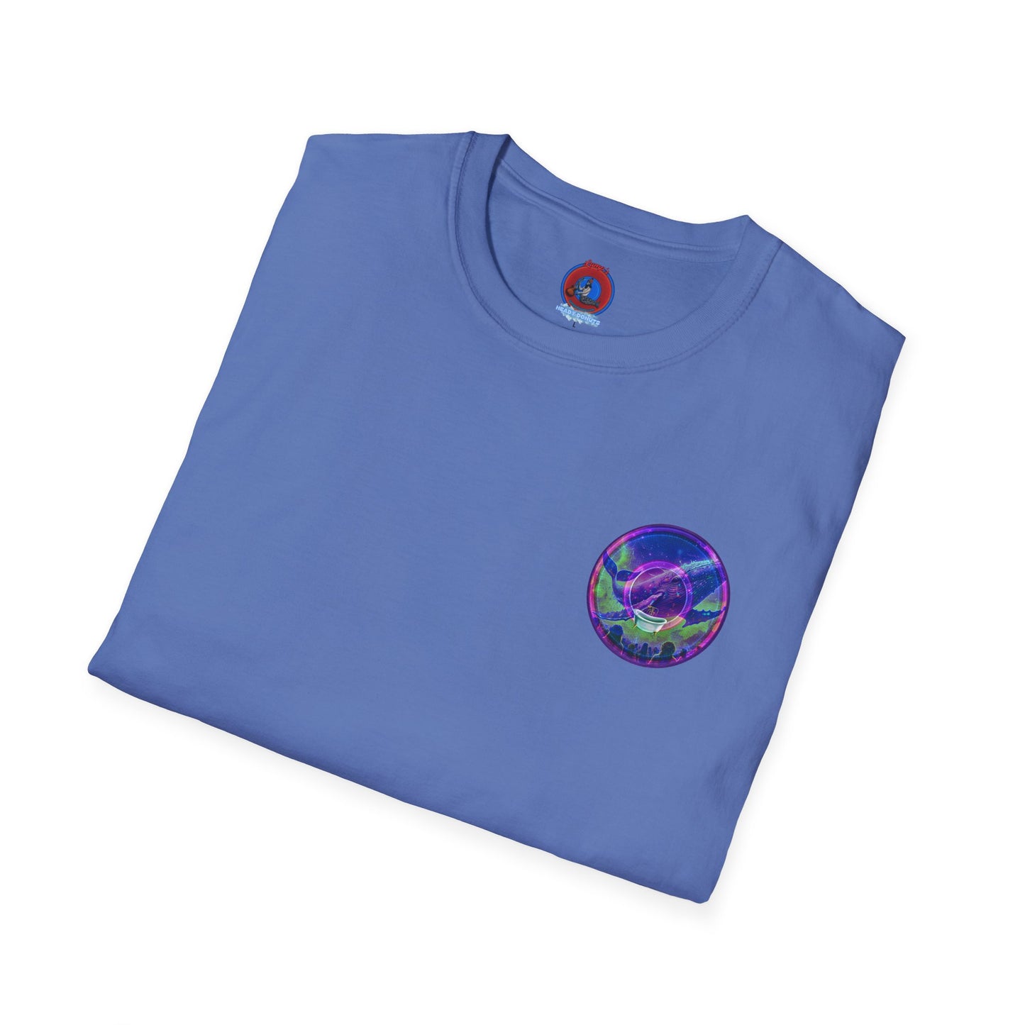 Classic Donut Tee - Unisex Soft-Style - "A Purple Humpback Whale of a Good Time" - variant 2 - purple picture donut