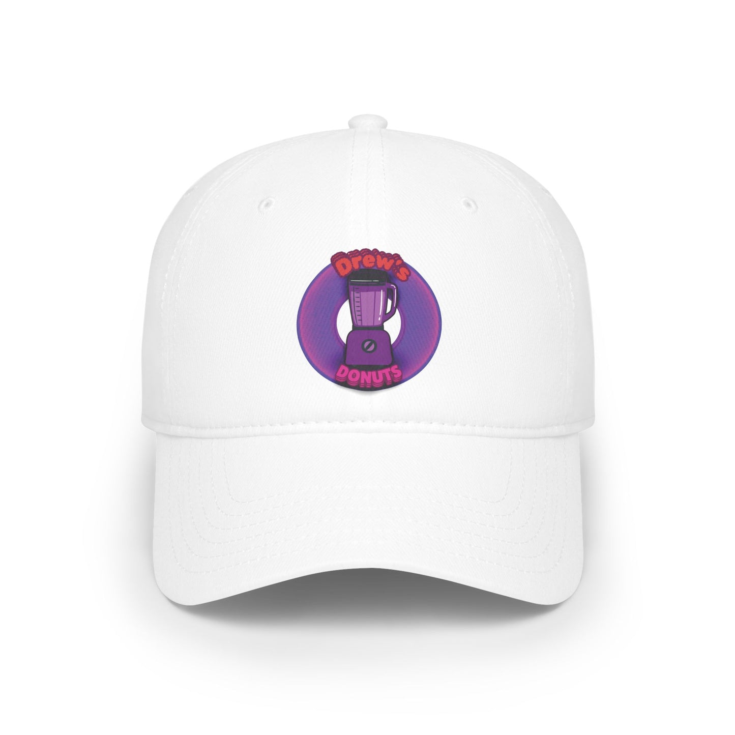Lumpy Donut Baseball Cap - "Drew's Donuts" - vivid purple/magenta donut w/ - [*charitable donut]