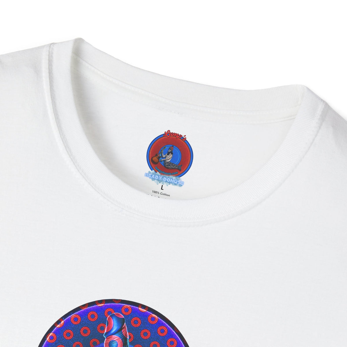 Classic Donut Tee - Unisex Soft-Style - "Sir Richard's Phamous Donut" - series 1.0  - variant 3 - red/blue paradox donut