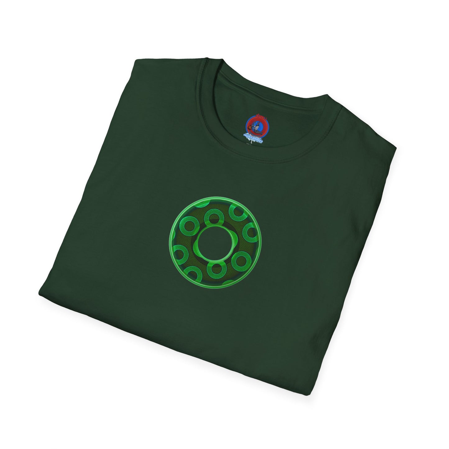 Plain Donuts/Unisex Soft-Style - "Plain Rustic Paradoxical Donuts" - light green/dark green donuts
