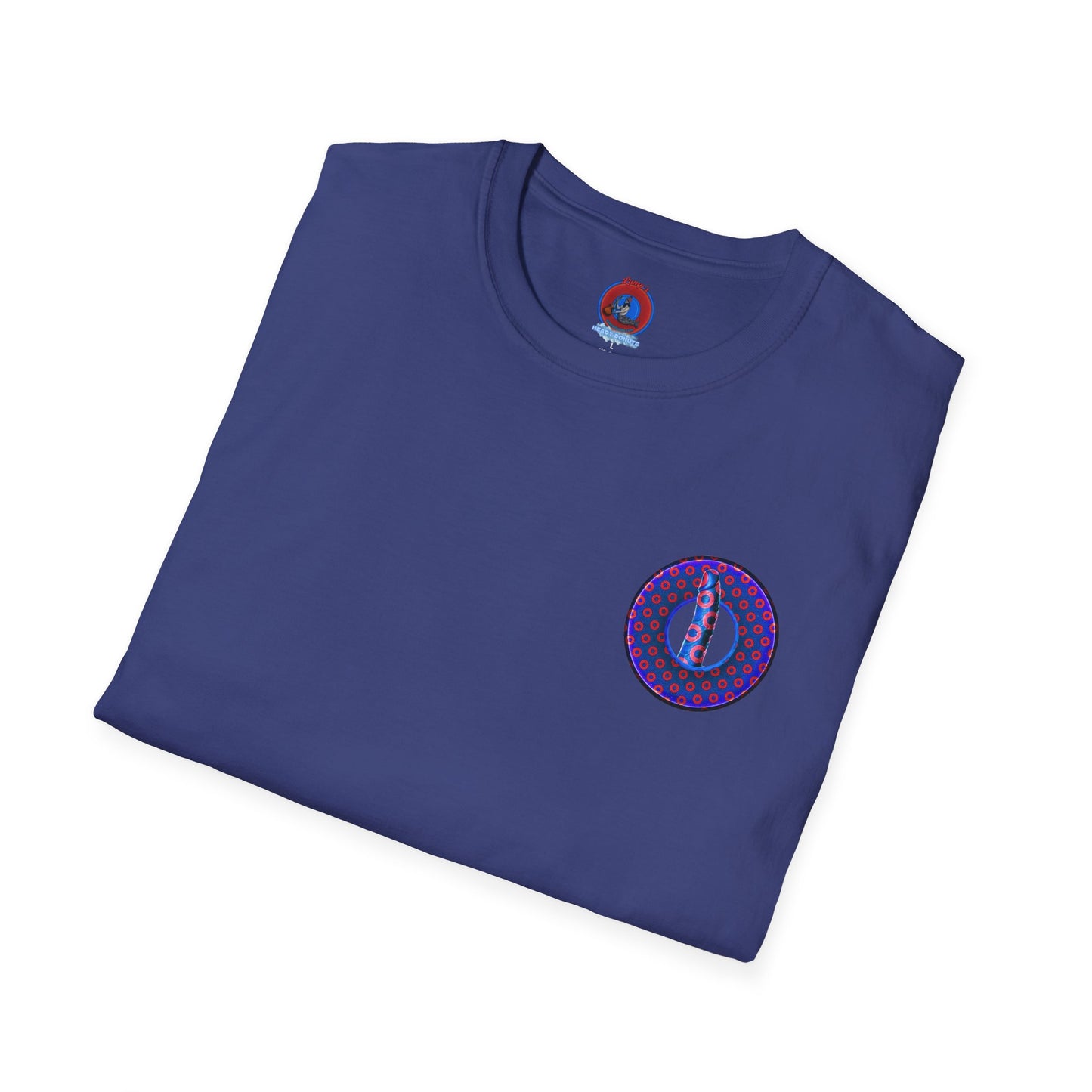 Classic Donut Tee - Unisex Soft-Style - "Sir Richard's Phamous Donut" - series 1.0  - variant 3 - red/blue paradox donut
