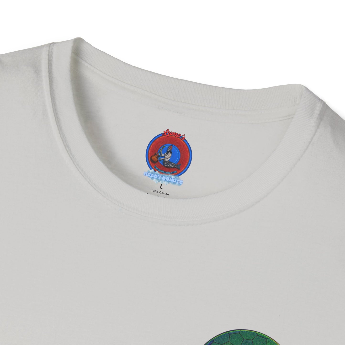 Classic Donut Tee - Unisex Soft-Style - "Dr. Albert Hofmann's Favorite Donut" - series 1.0  - variant 1 - green hexadonut