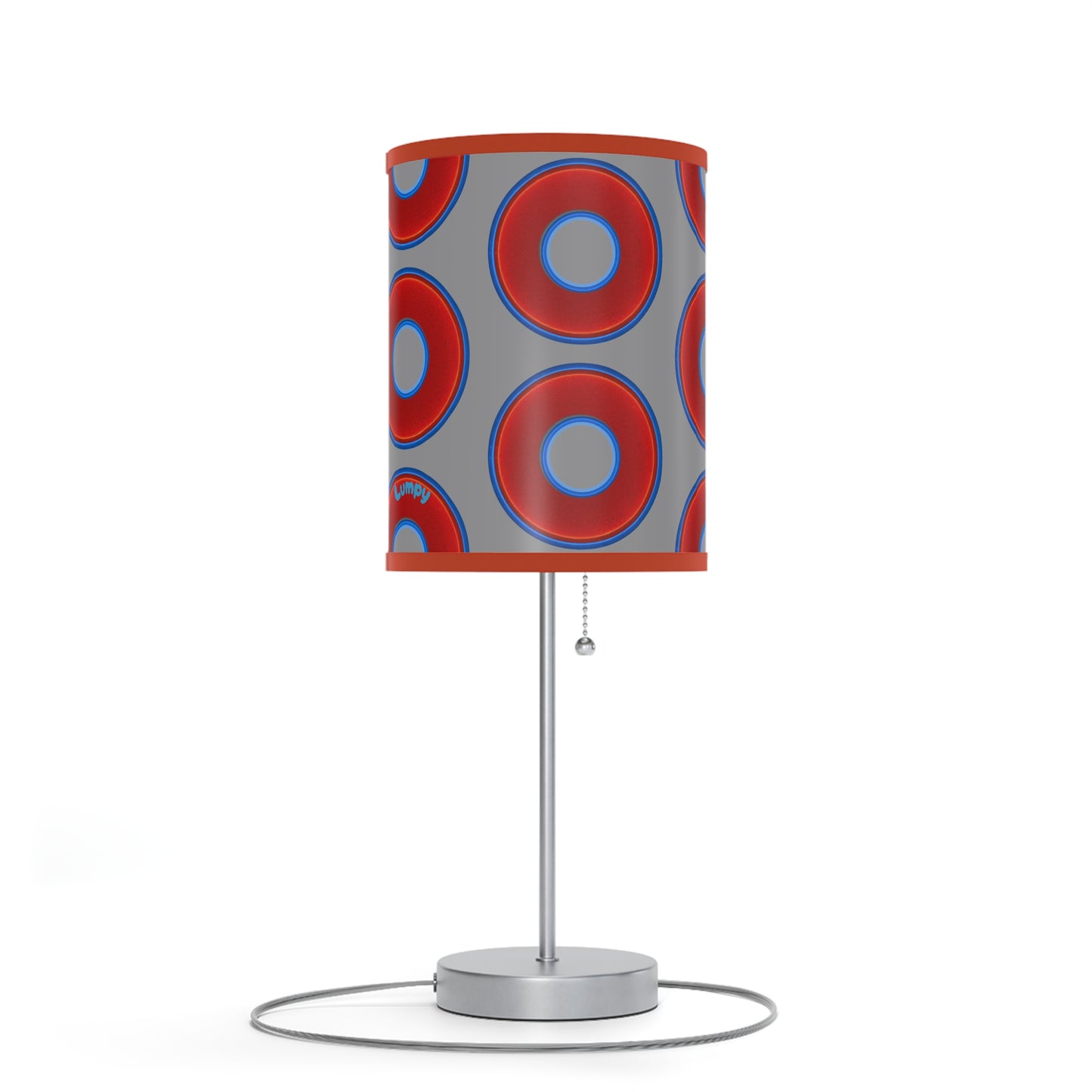 Lumpy Accent Lamps - red vivid donuts w/gray background