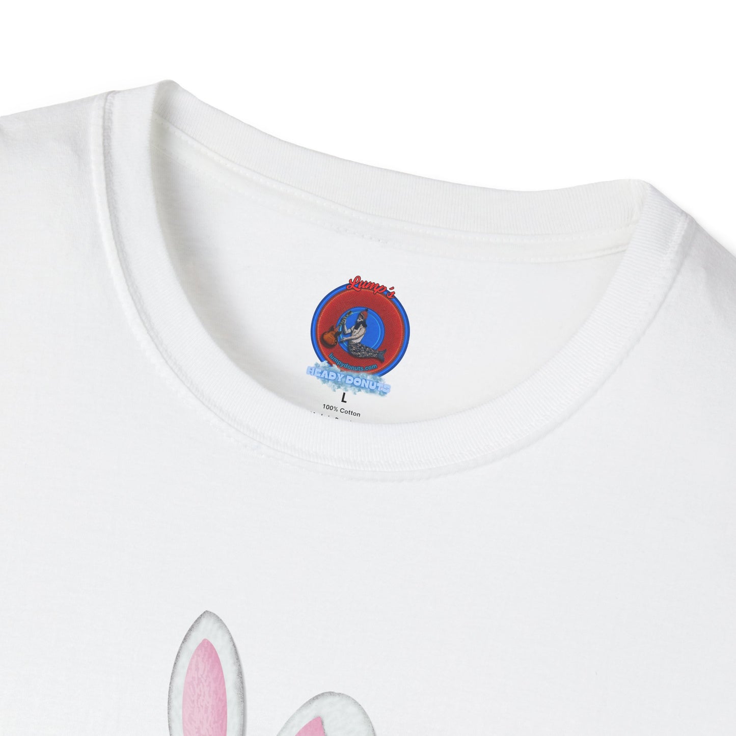 Classic Donut Tee - Unisex Soft-Style - "Easter Donuts" - magenta/pink rustic donut - holiday edition