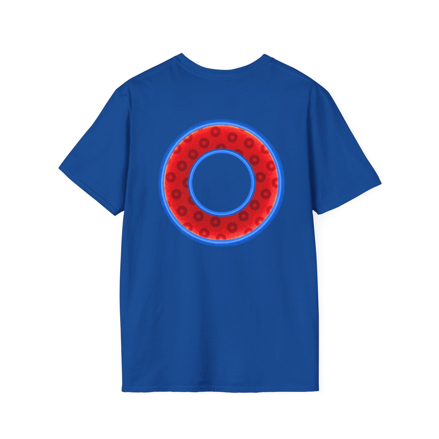 Plain Donuts/Unisex Soft-Style - "Plain Wide Mouthed Paradoxical Donuts" - red/medium royal blue donuts